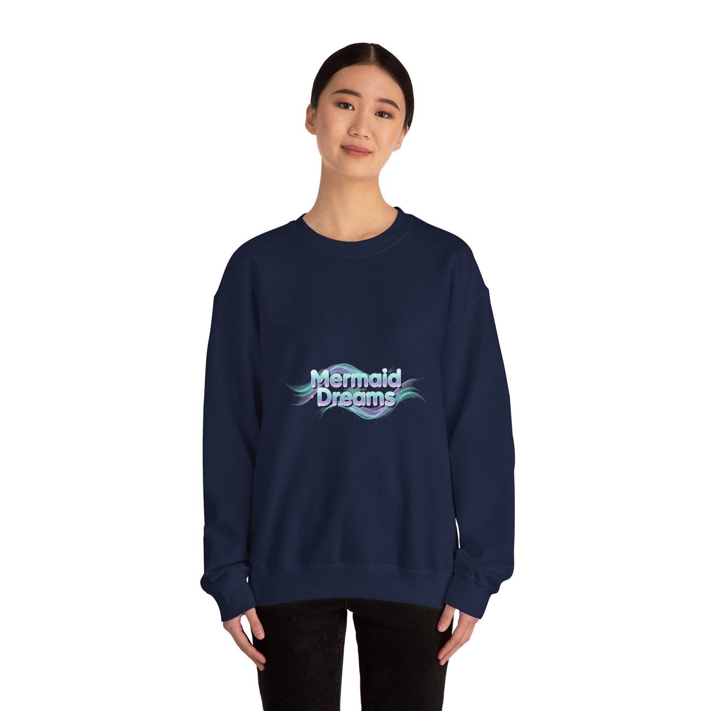 Mermaid Dreams Sweatshirt | iridescent text, pearly word accent