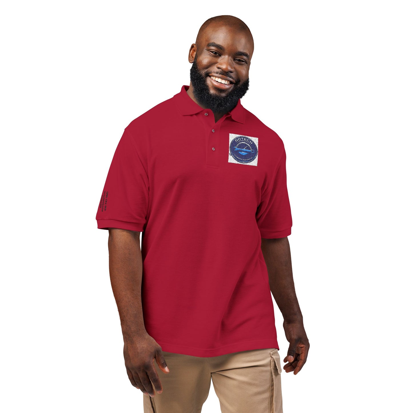 Embroidered Blue Ripple Logo Polo