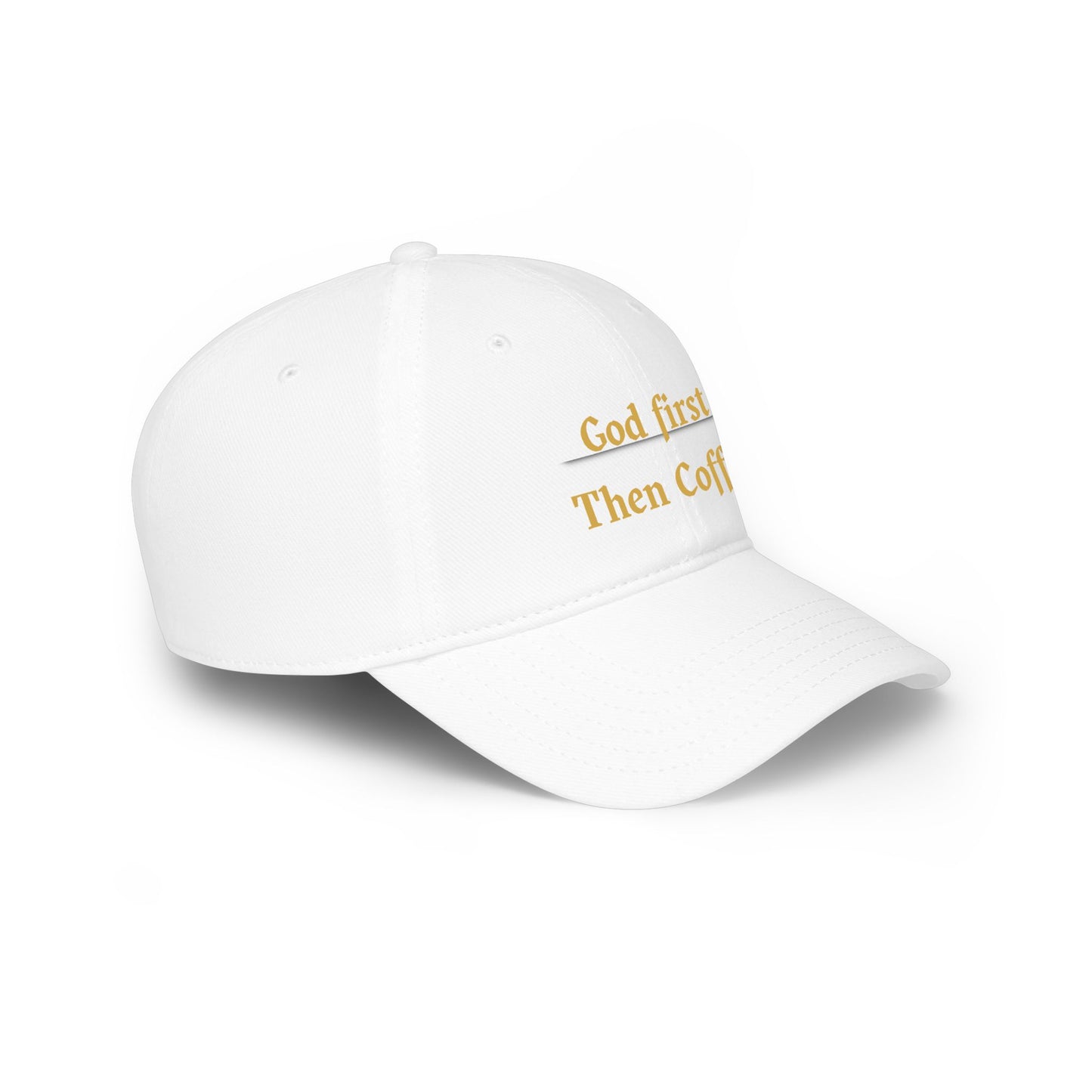 God First Then Coffee Baseball Cap - Christian Faith Prayer Hat