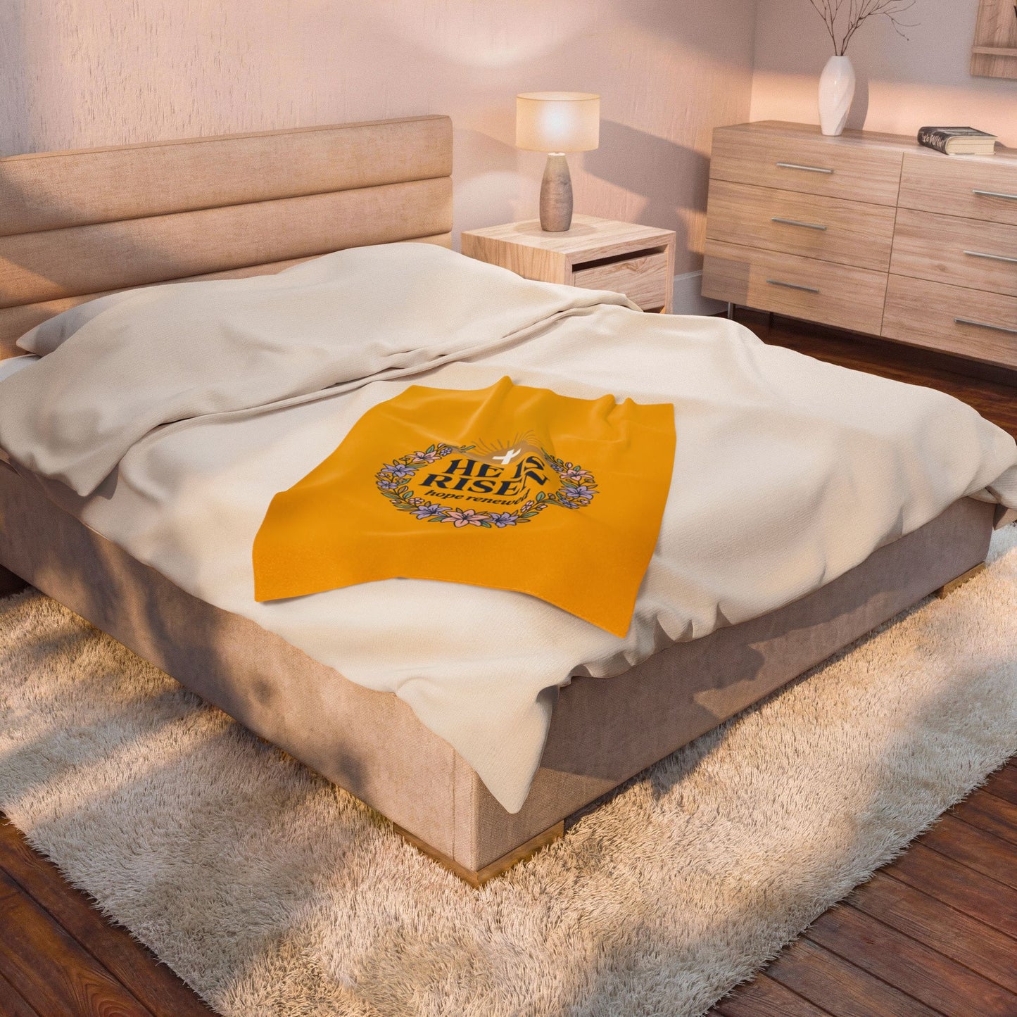 He Is Risen Velveteen Blanket | Easter Christian, Resurrection Scripture