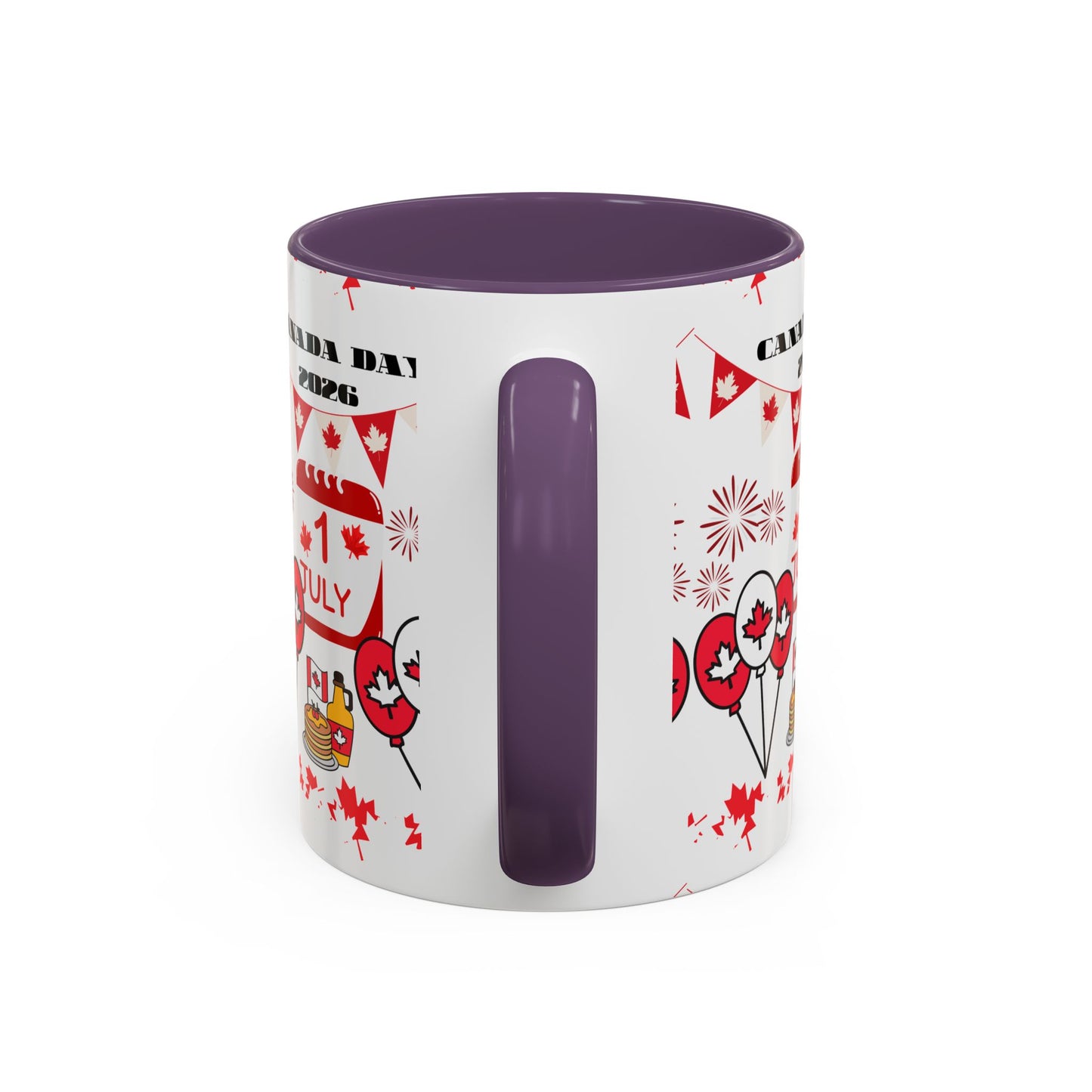 Canada Day Coffee Mug - 1 July 2026 Red Maple Balloon Accent Mug