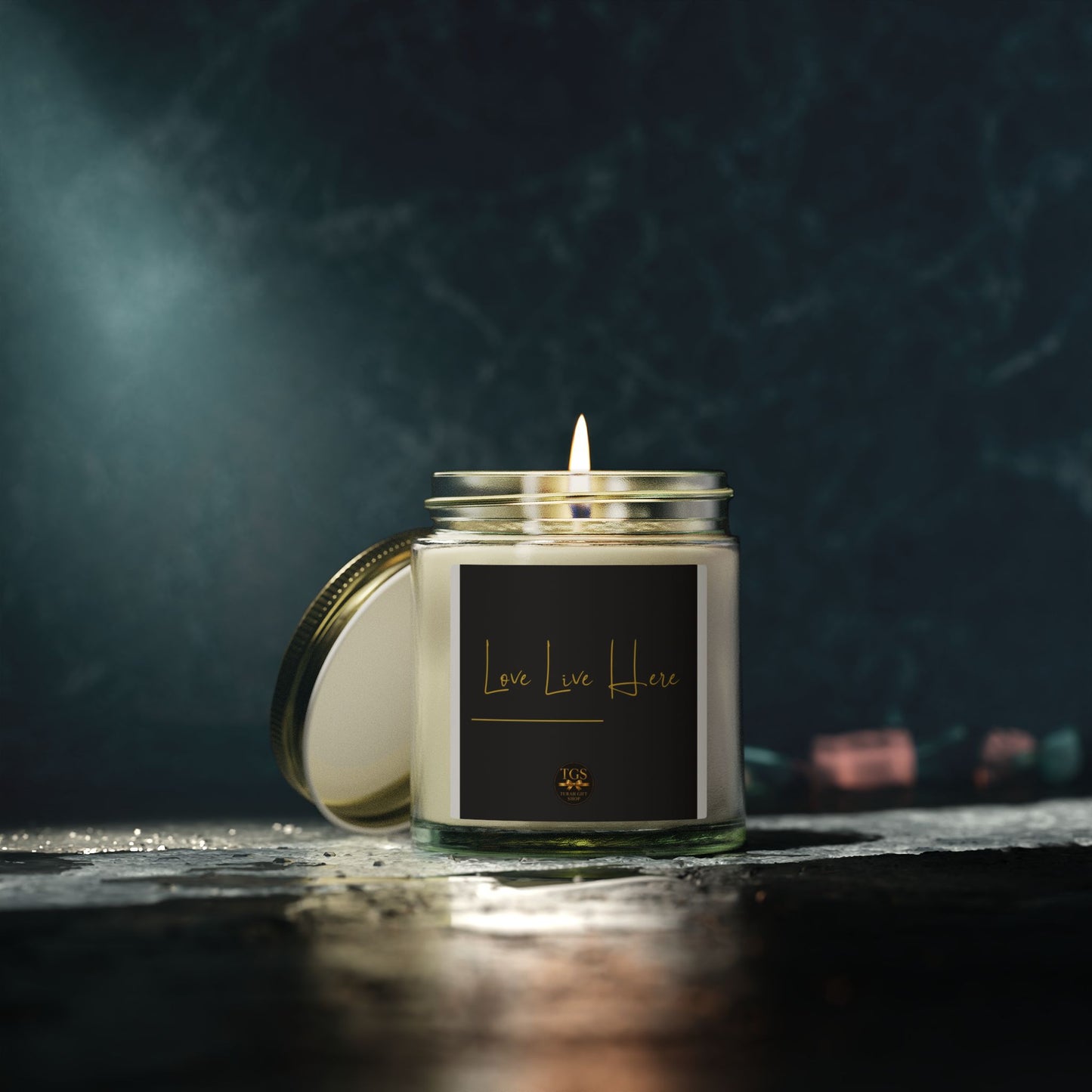 Love Lives Here Candle | Scented Coconut Apricot Wax 4oz 9oz