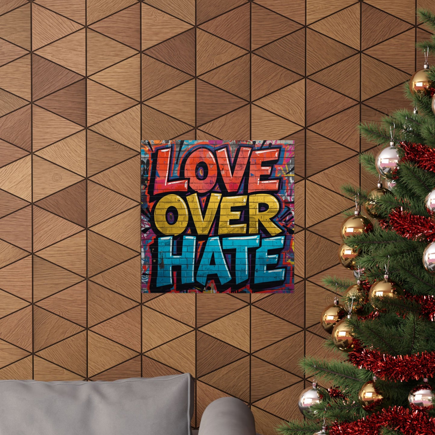 Love Over Hate Matte Poster — Bold Graffiti Street Art Wall Print