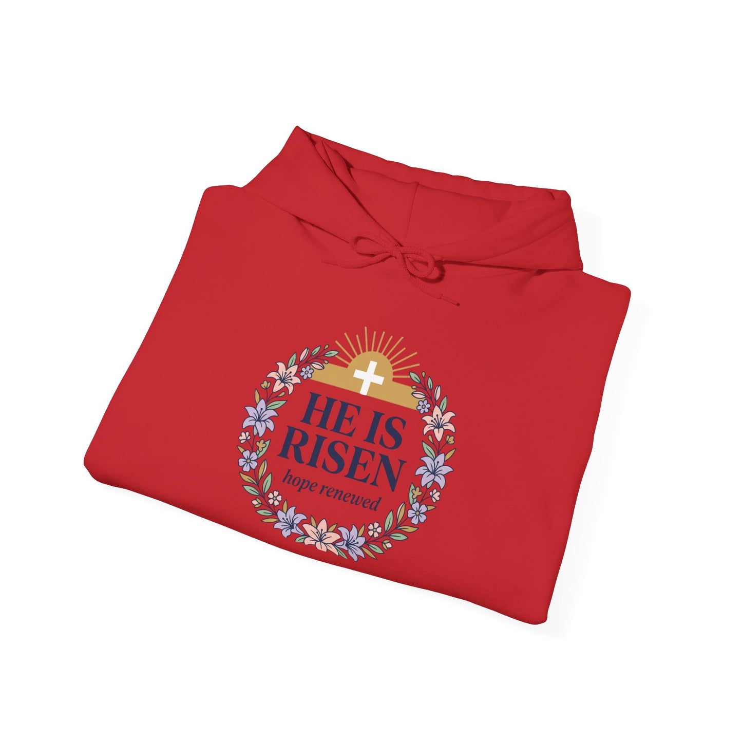He Is Risen wreath hoodie | Christian Easter sweatshirt, resurrection apparel