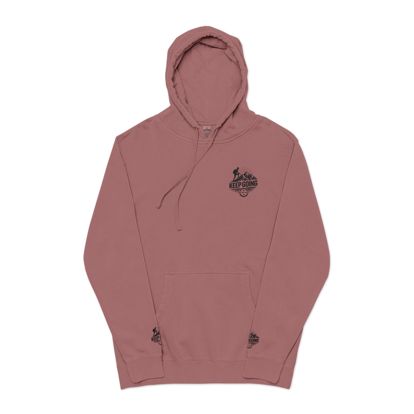 Keep Going Hoodie | Motivational Text Pigment-Dyed Hoodie