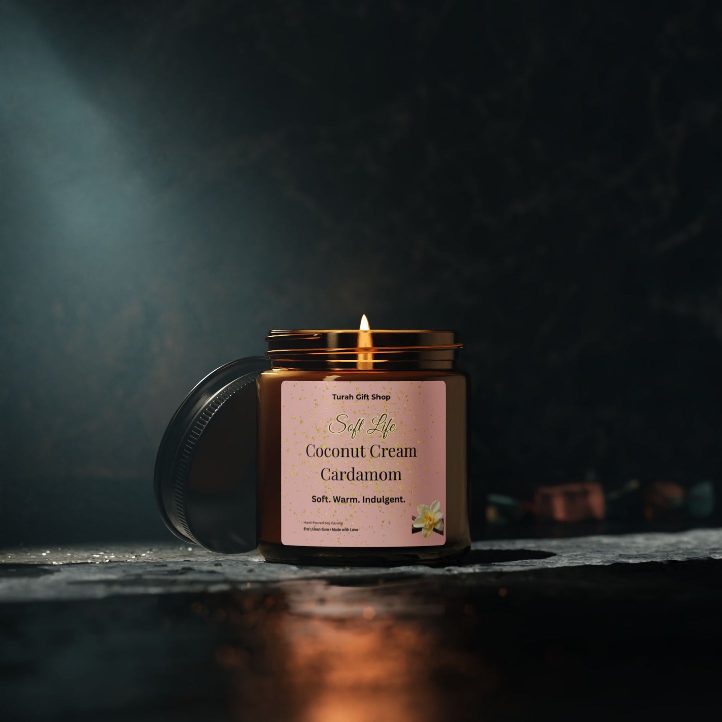 Luxury Mother’s Day Candle Gift | Blush Pink Gold Soy Candle | Relaxing Spa Candle for Mom