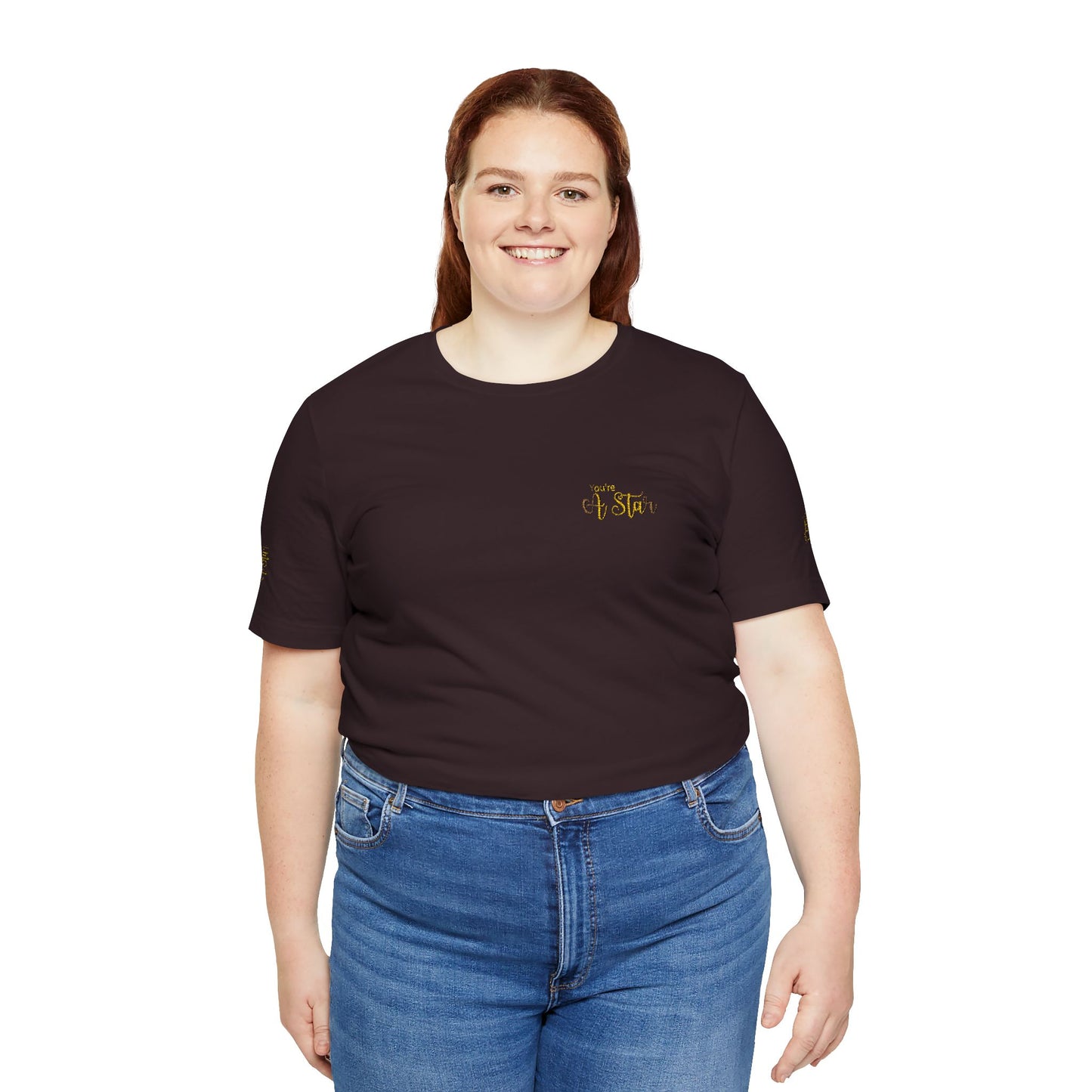 White Bee Graphic Tee — Small Chest & Sleeve Floral Bee Design