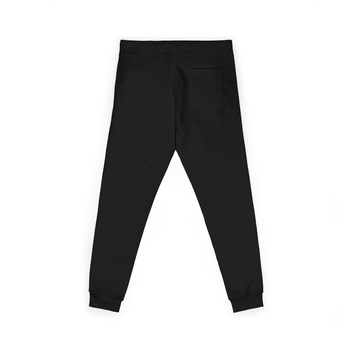 Embroidered Star Patch Sweatpants — White Fleece Joggers