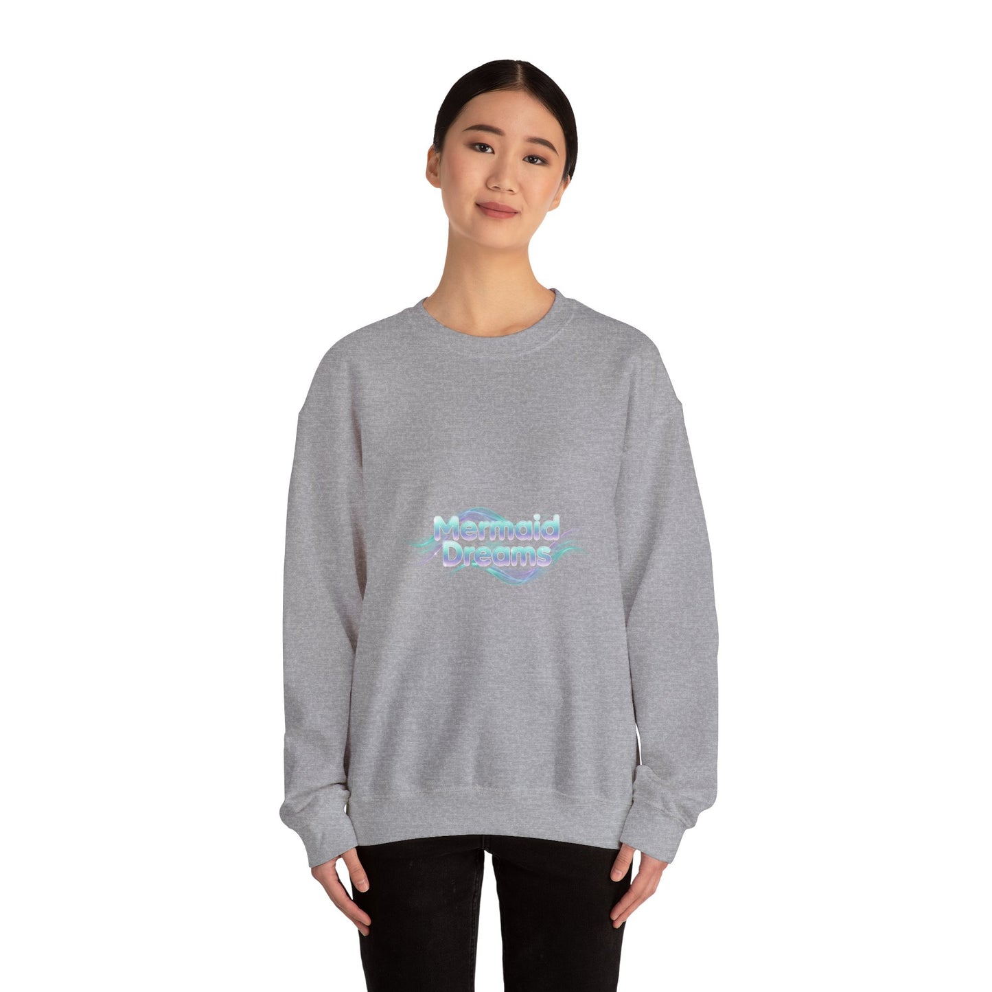 Mermaid Dreams Sweatshirt | iridescent text, pearly word accent