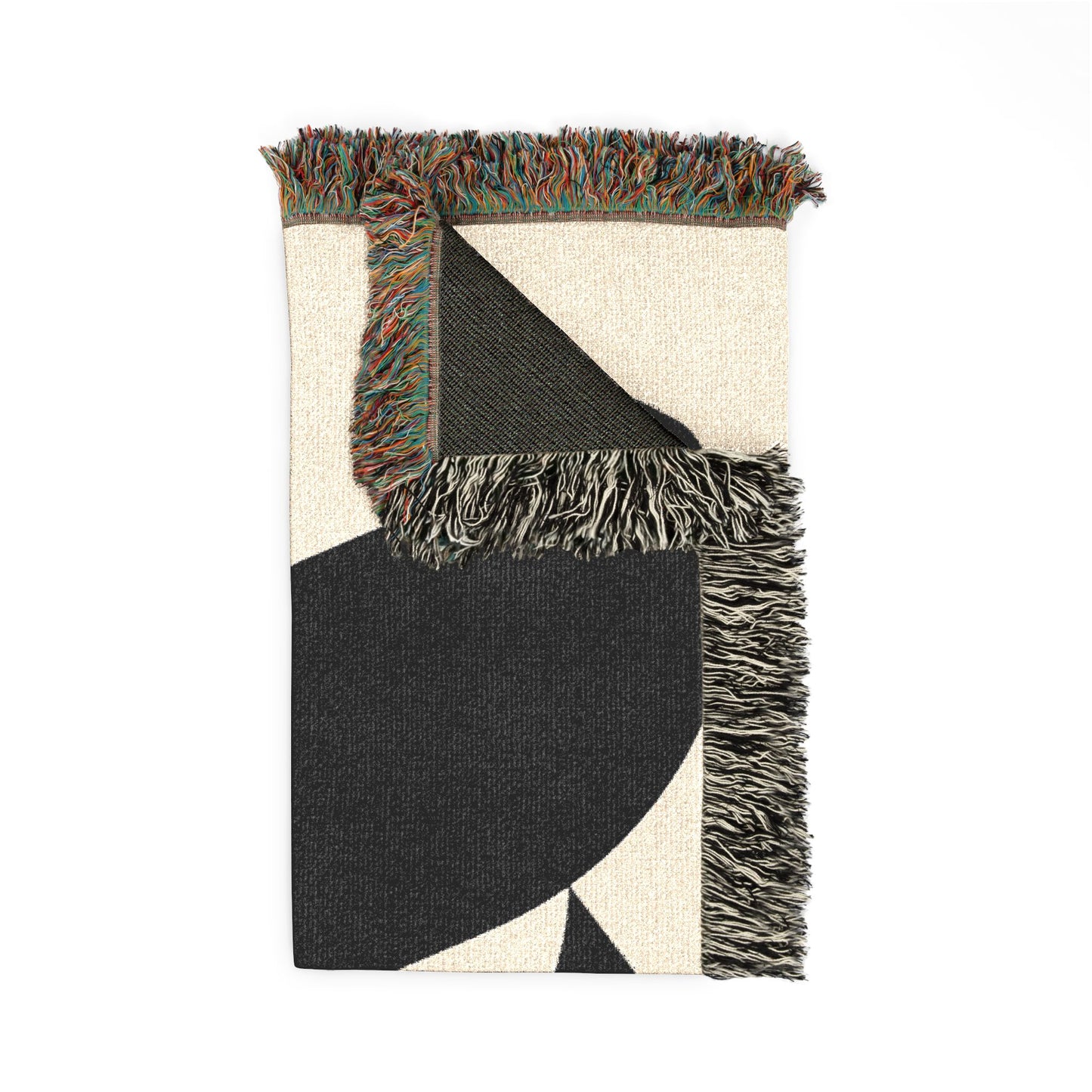 Abstract Curved Stripes Woven Blanket | Modern Geometric Throw