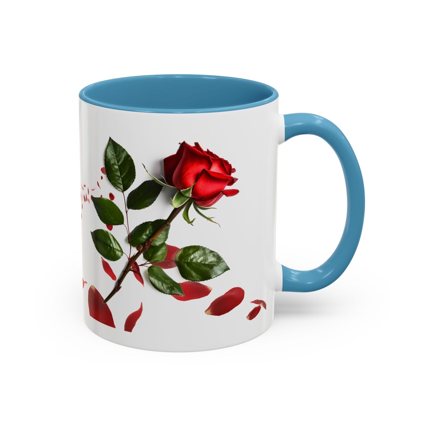 Red Rose Petals Accent Coffee Mug | 11oz 15oz