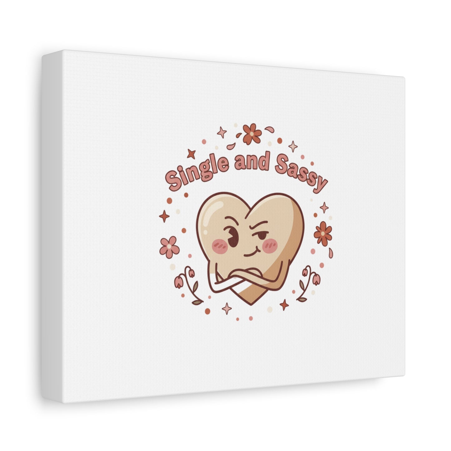 Single and Sassy Heart Canvas | Anti‑Valentine, Pastel Cynic Wall Art