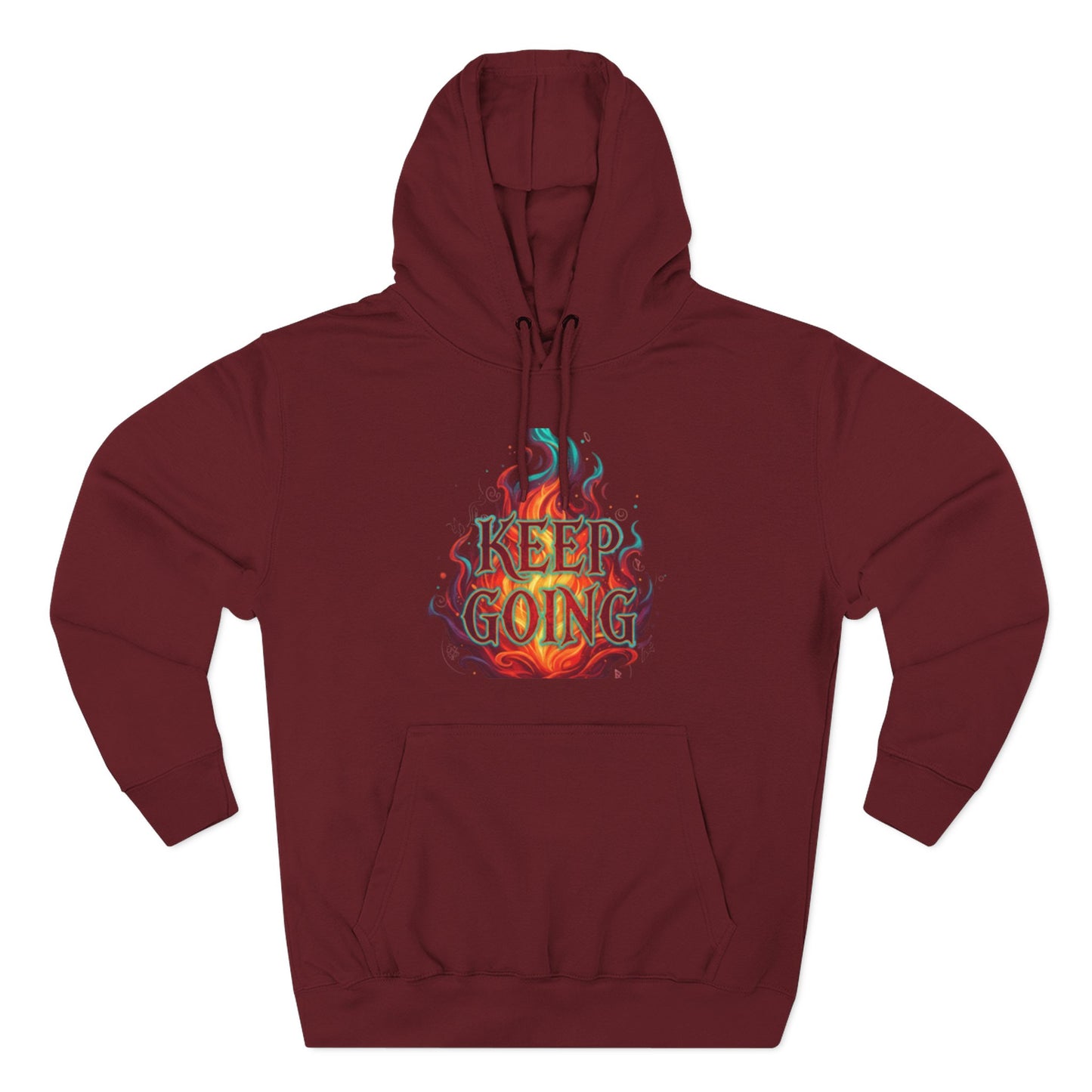 Keep Going No Excuses Hoodie | Motivational Flame Design
