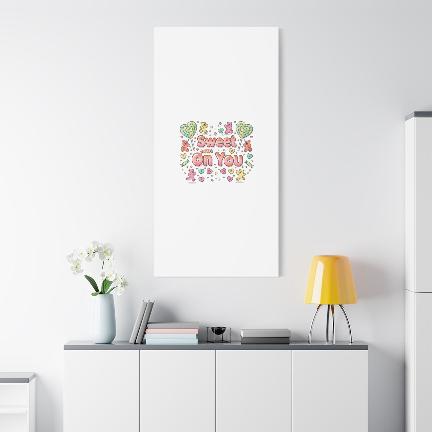 Sweet On You Canvas | Valentine Candycore heart candy pattern, pastel snackcore art