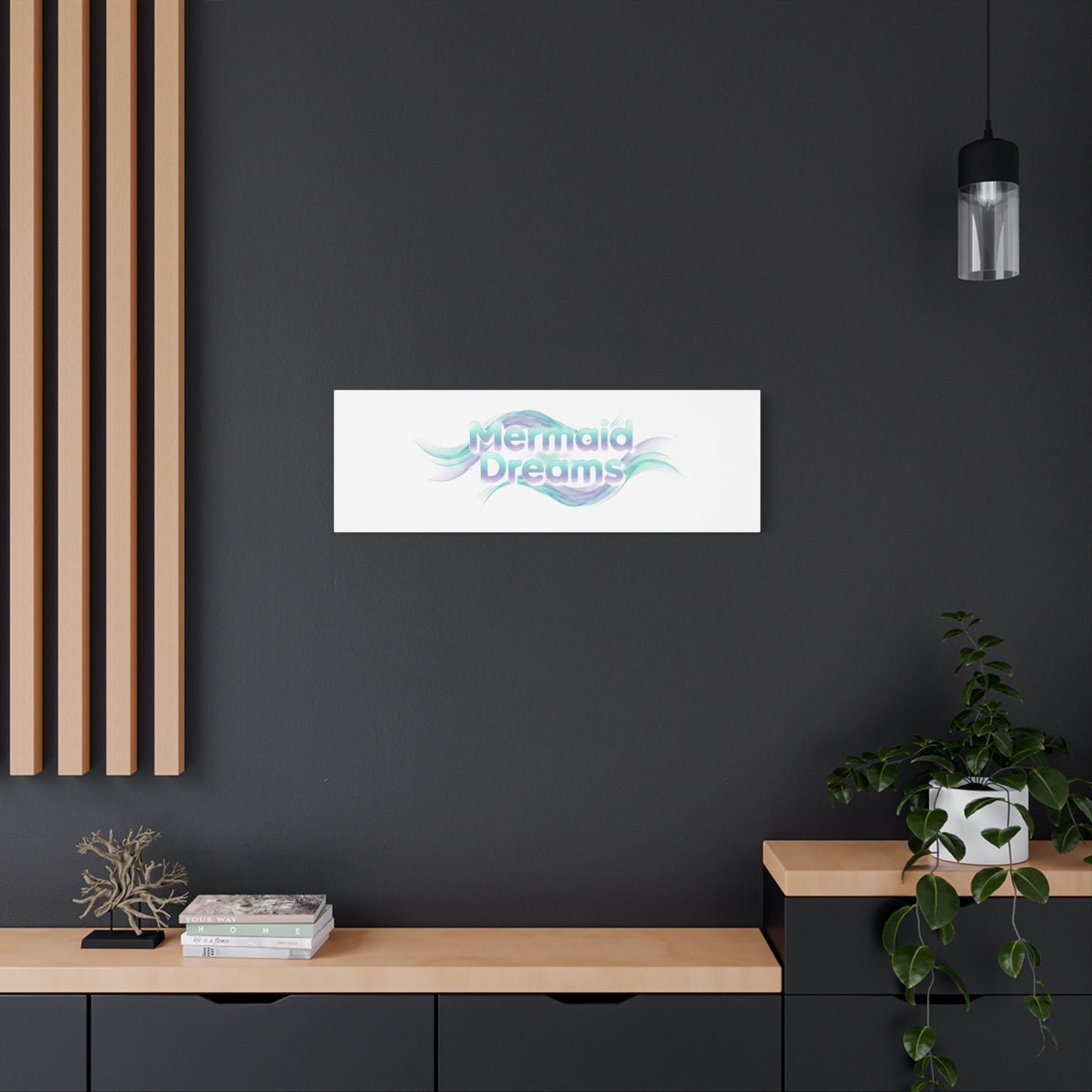 Mermaid Dreams Matte Canvas | iridescent text, pearly word accent