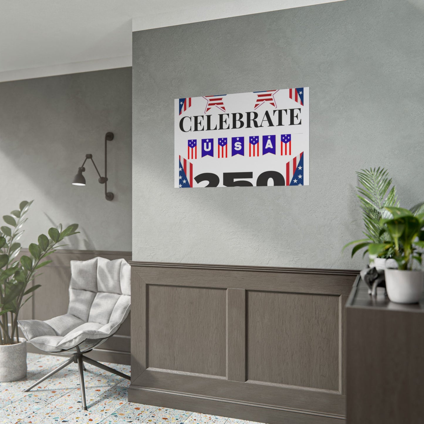 Celebrate USA 250 Rolled Poster | Patriotic Fourth of July Decor