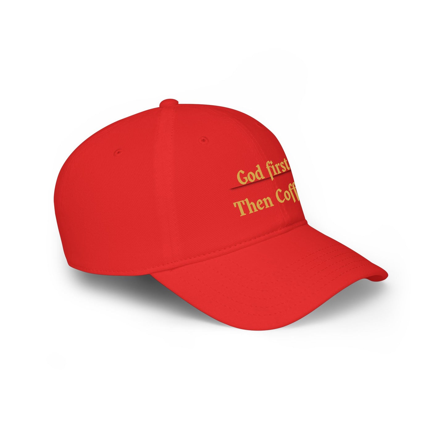 God First Then Coffee Baseball Cap - Christian Faith Prayer Hat