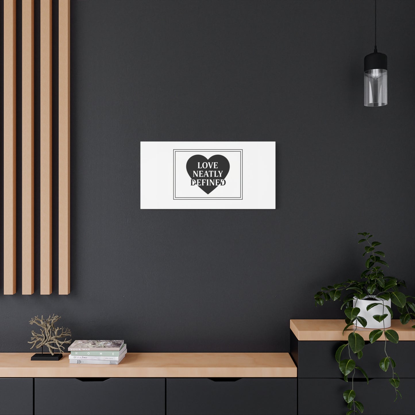 Love Neatly Defined Canvas, editorial black and white love print | elegant typography poster