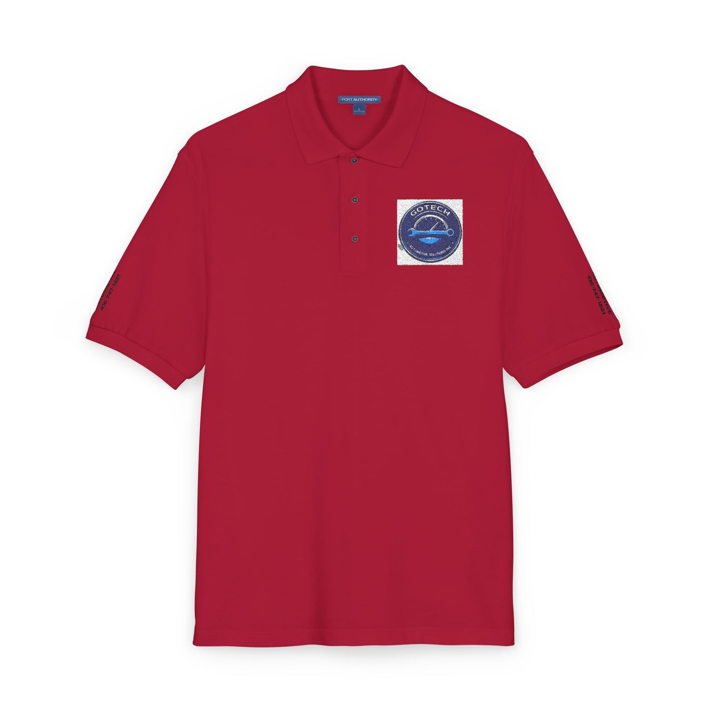 Embroidered Blue Ripple Logo Polo