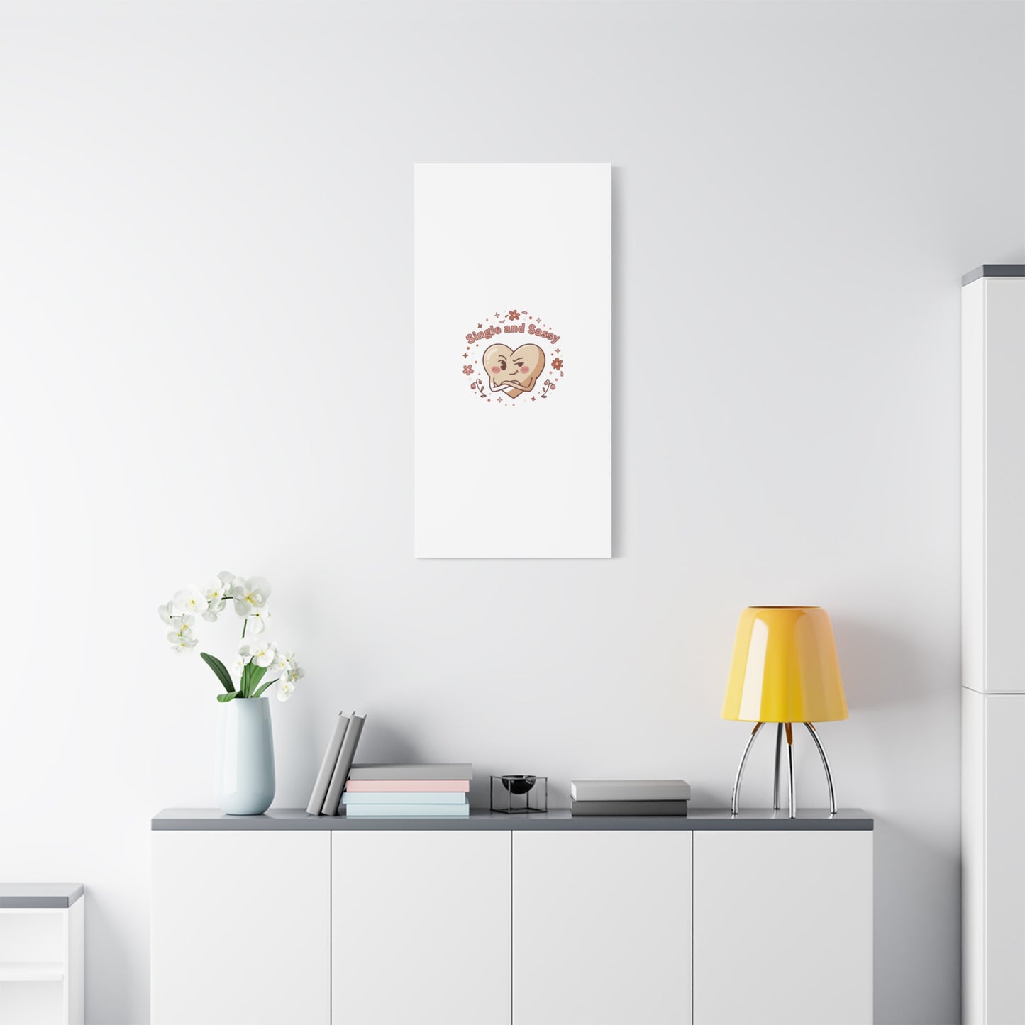 Single and Sassy Heart Canvas | Anti‑Valentine, Pastel Cynic Wall Art