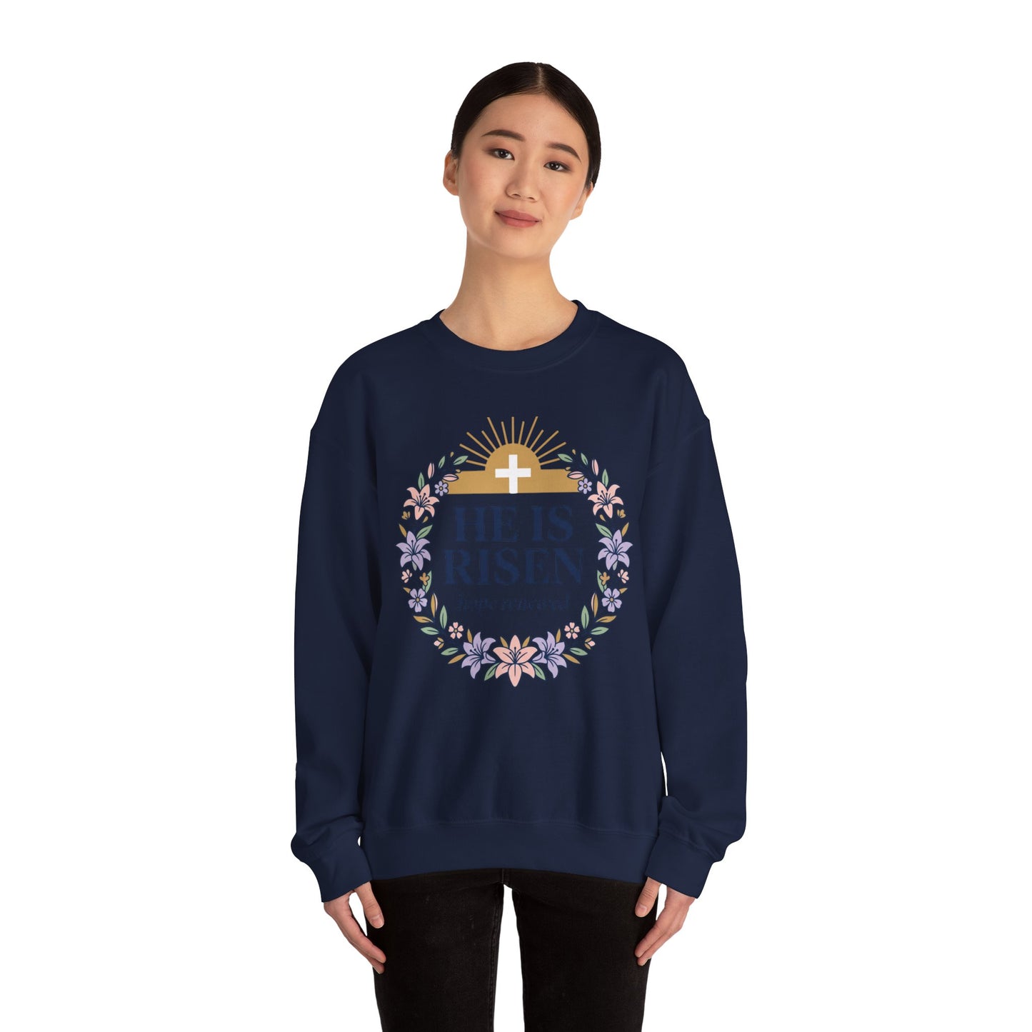 He Is Risen wreath sweatshirt | Christian Easter sweatshirt, resurrection shirt