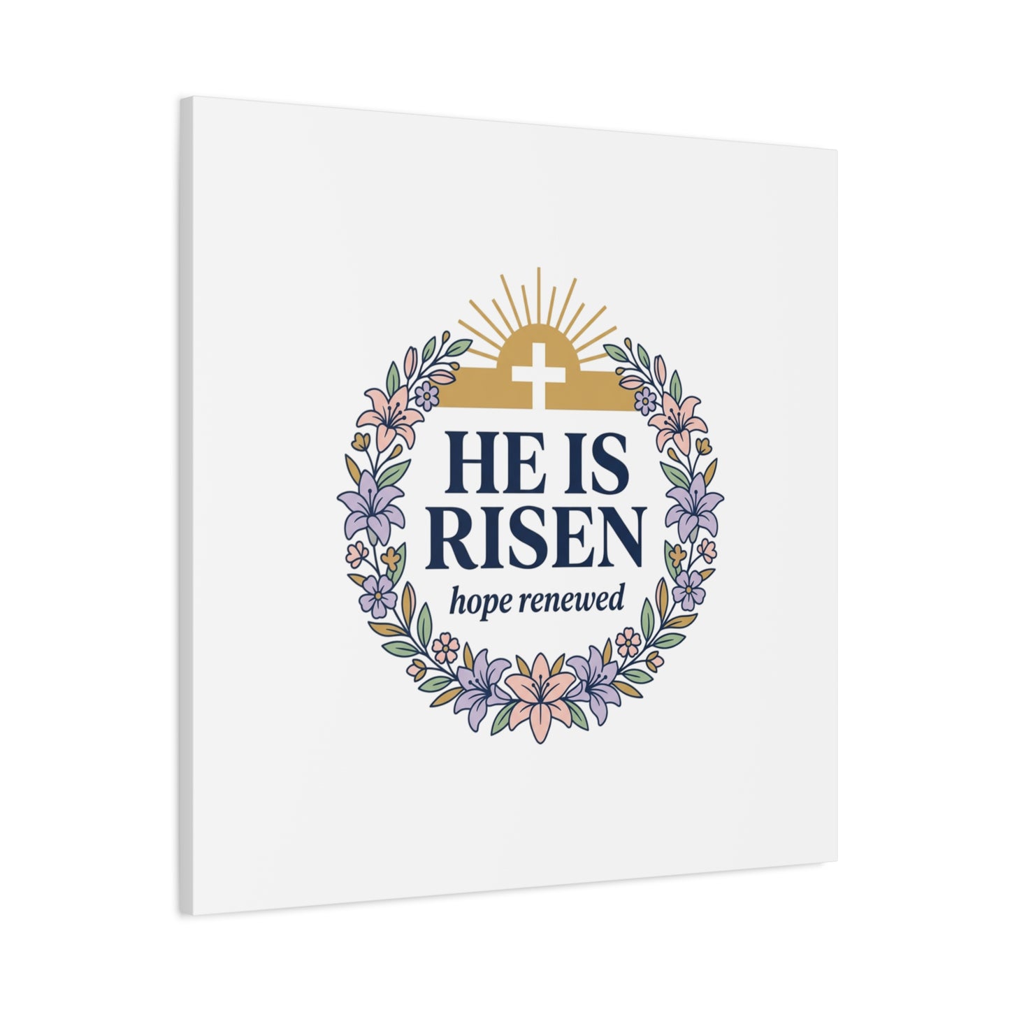 He Is Risen Canvas | Christian Easter Wall Art, Resurrection Scripture