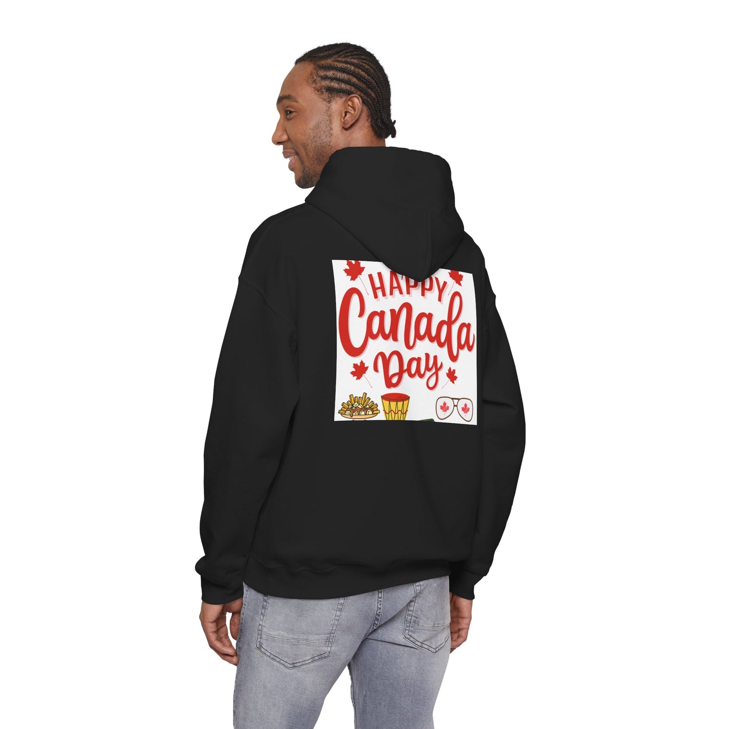 Canada Day Hoodie — "Happy Canada Day! Proud Canadian" Celebration Sweatshirt