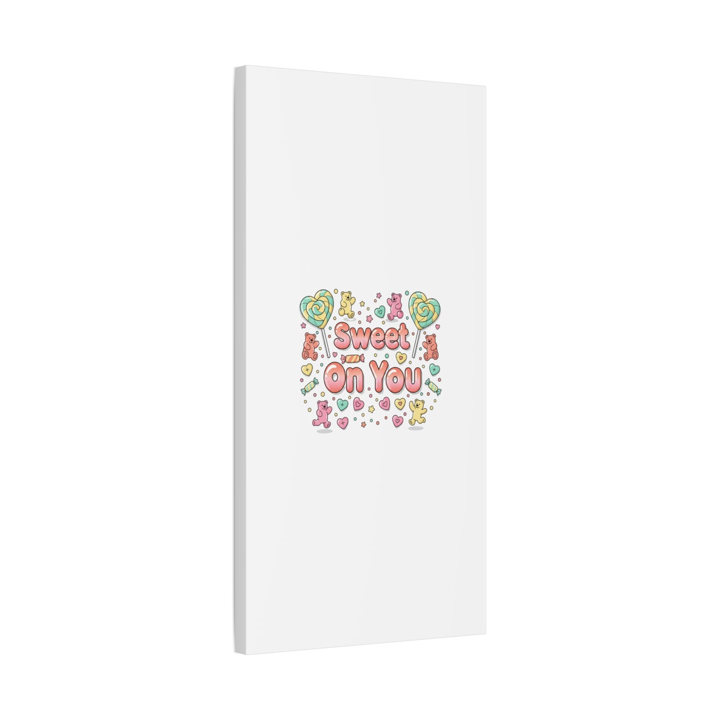 Sweet On You Canvas | Valentine Candycore heart candy pattern, pastel snackcore art