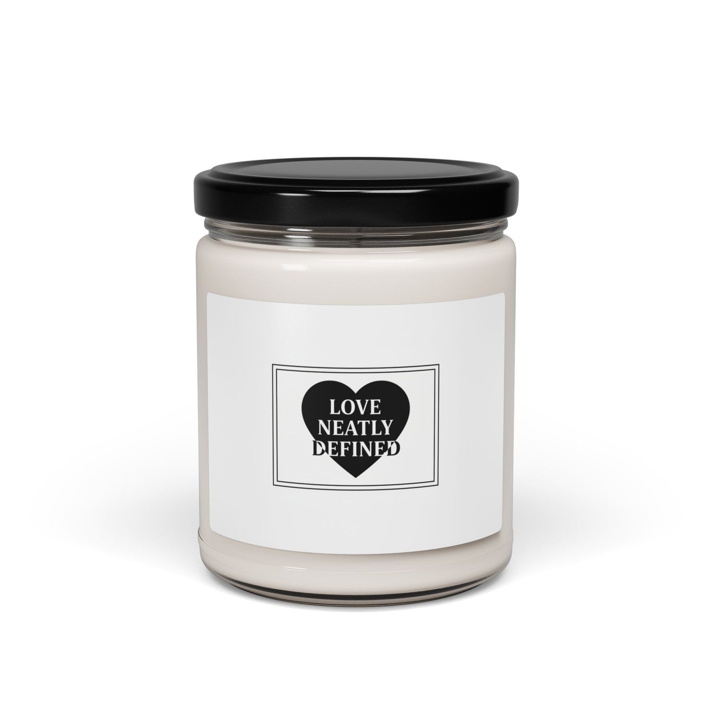 Love Neatly Defined Candle | Minimal Black & White Romance, Editorial Typography
