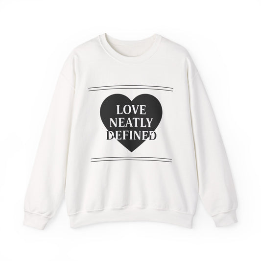 Love Neatly Defined Crewneck Sweatshirt | Editorial Black and White Love Print