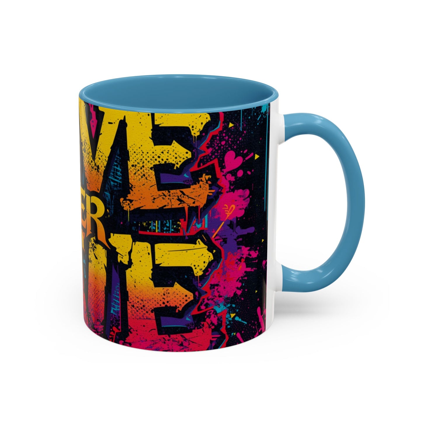 Love Over Hate Accent Coffee Mug — 11/15 oz Inspirational Ceramic Mug