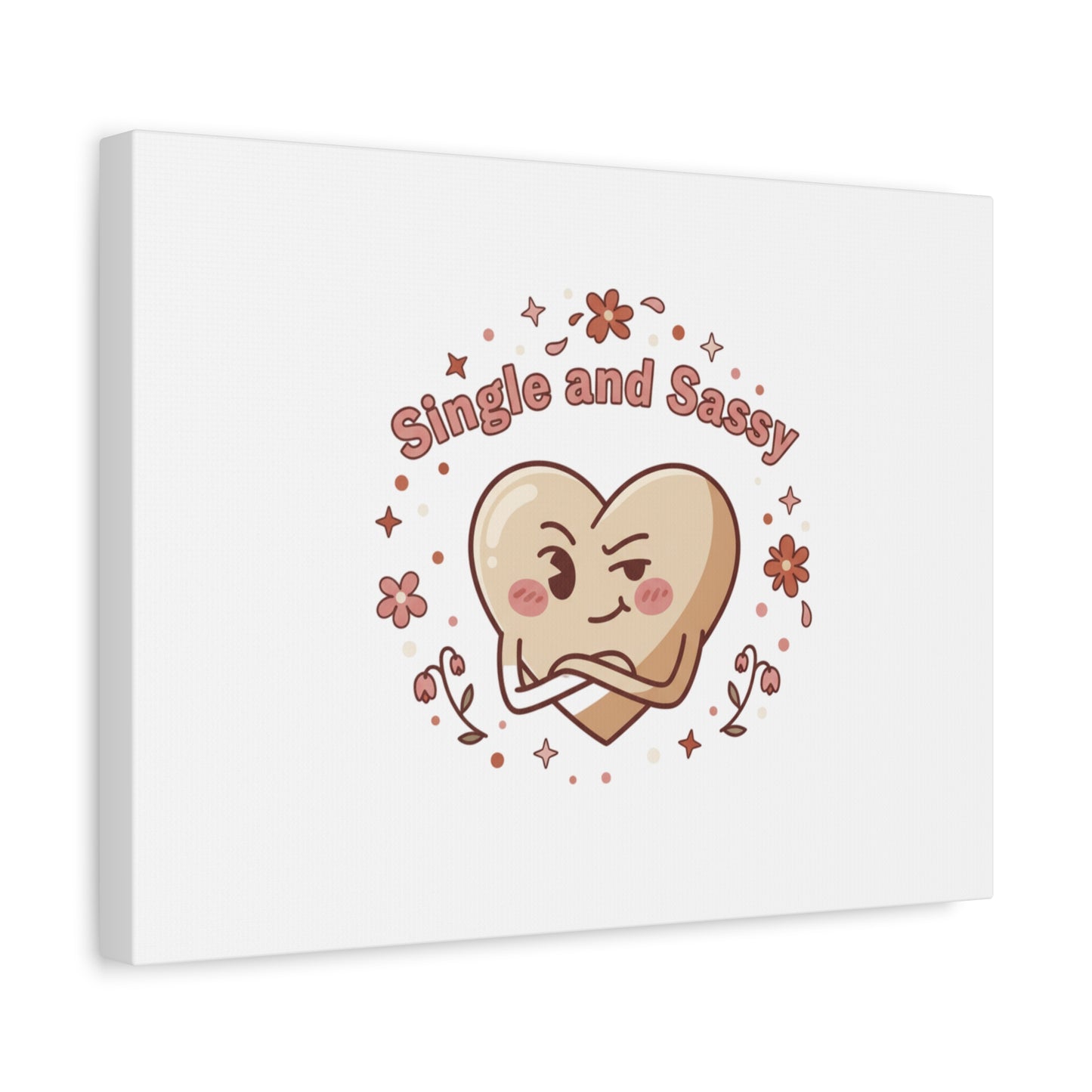 Single and Sassy Heart Canvas | Anti‑Valentine, Pastel Cynic Wall Art