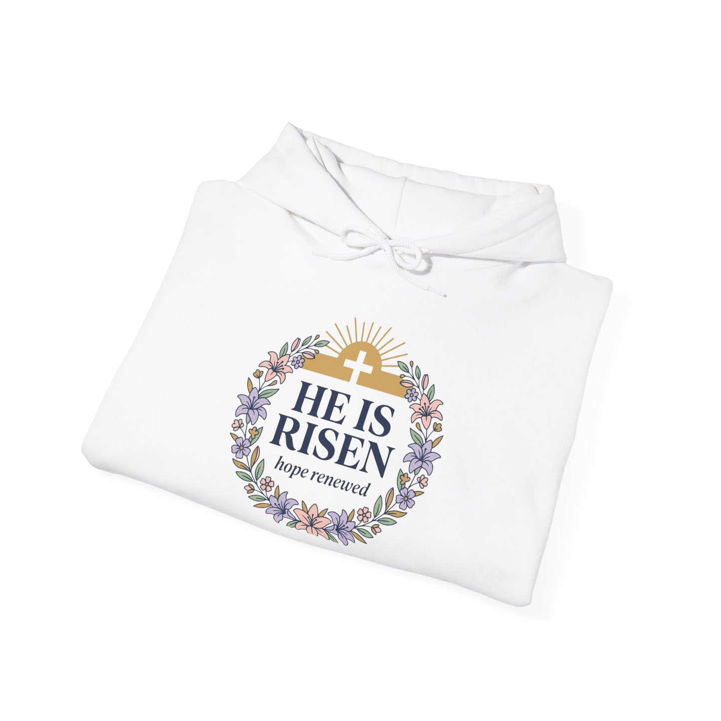 He Is Risen wreath hoodie | Christian Easter sweatshirt, resurrection apparel
