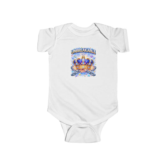 Infant Bodysuit – "Unbreakable" Crown Baby Onesie | Royal Newborn Gift