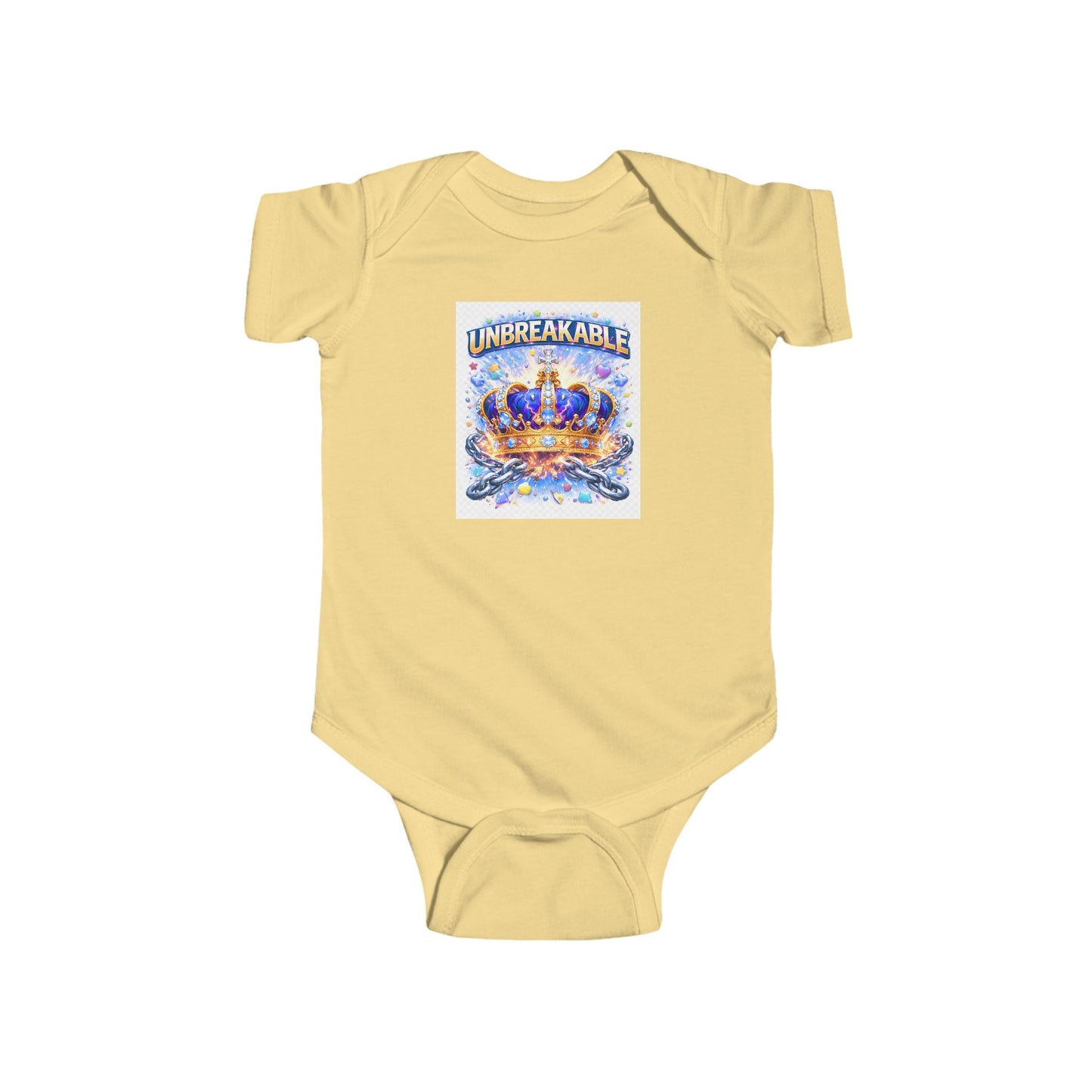 Infant Bodysuit – "Unbreakable" Crown Baby Onesie | Royal Newborn Gift