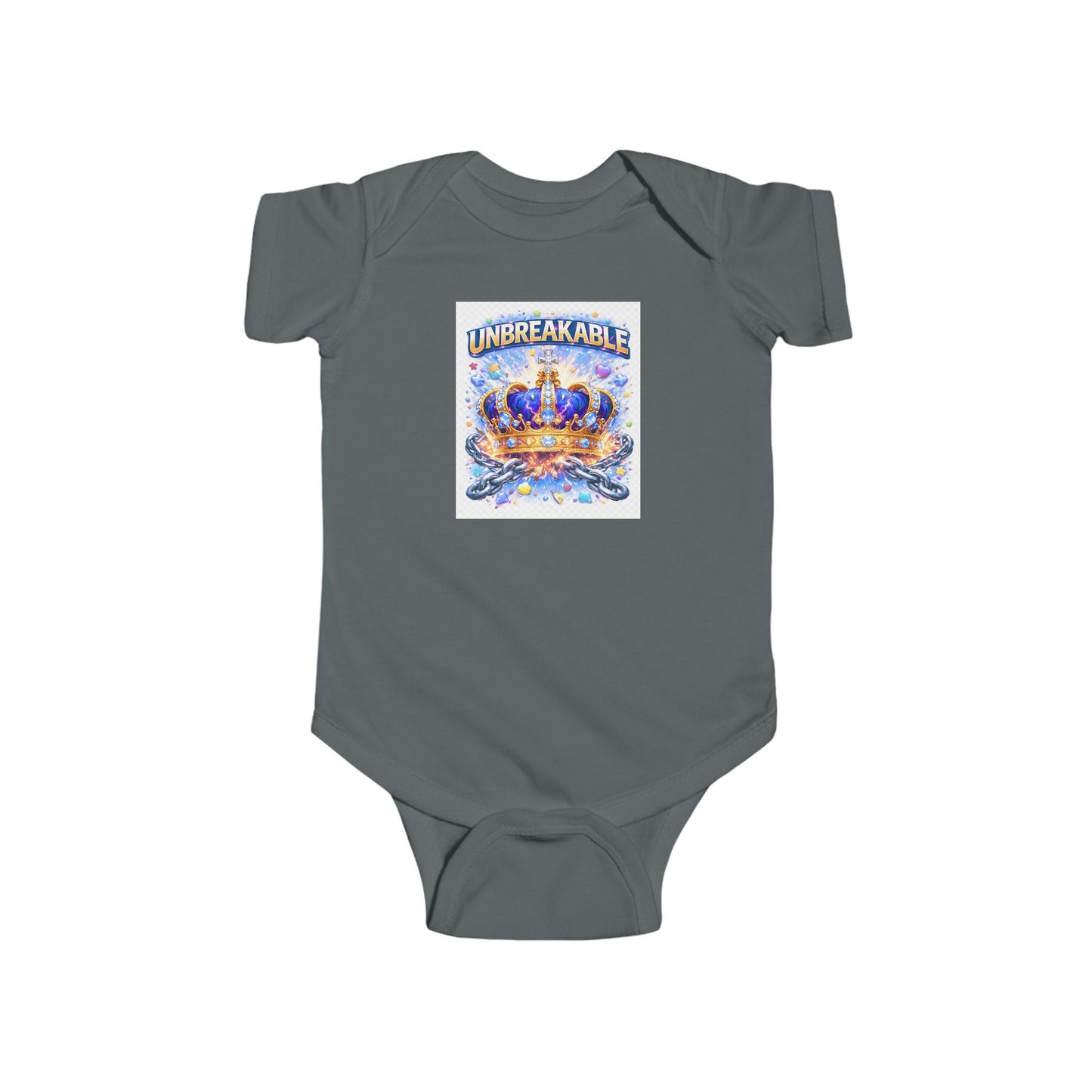 Infant Bodysuit – "Unbreakable" Crown Baby Onesie | Royal Newborn Gift