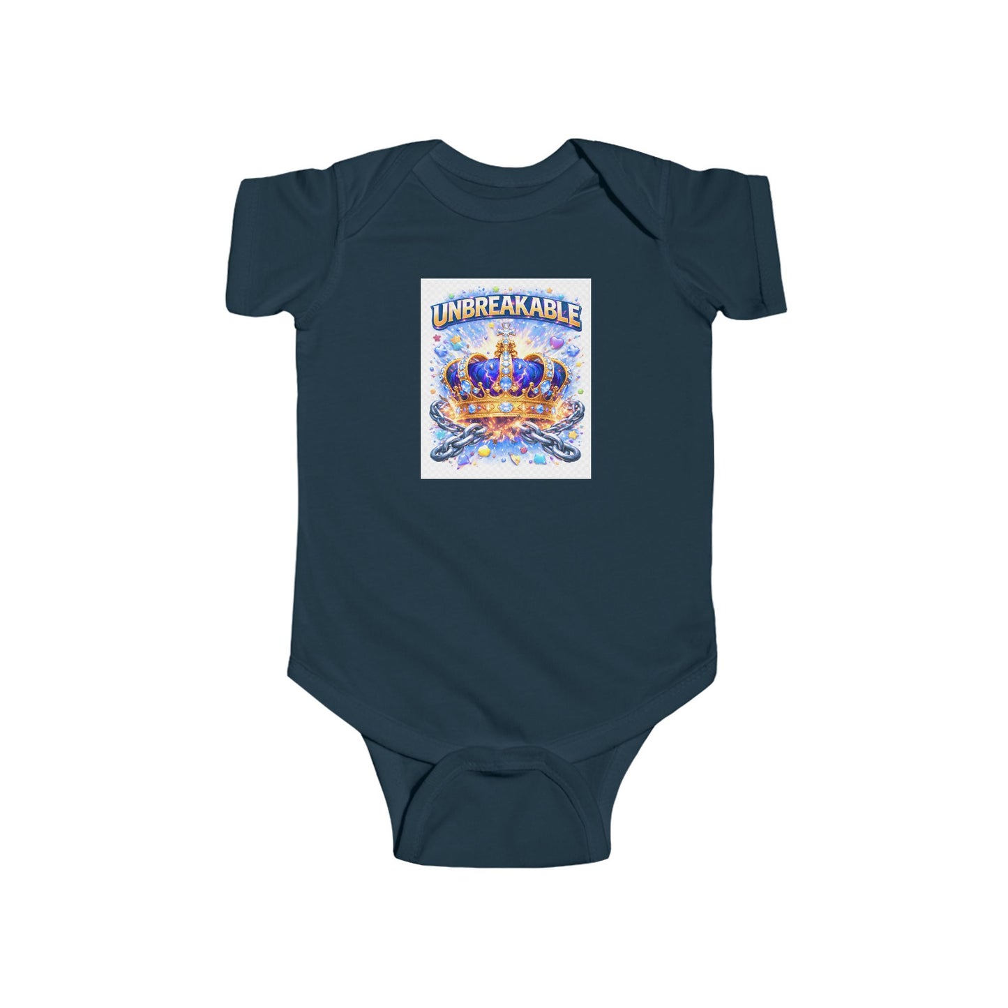 Infant Bodysuit – "Unbreakable" Crown Baby Onesie | Royal Newborn Gift