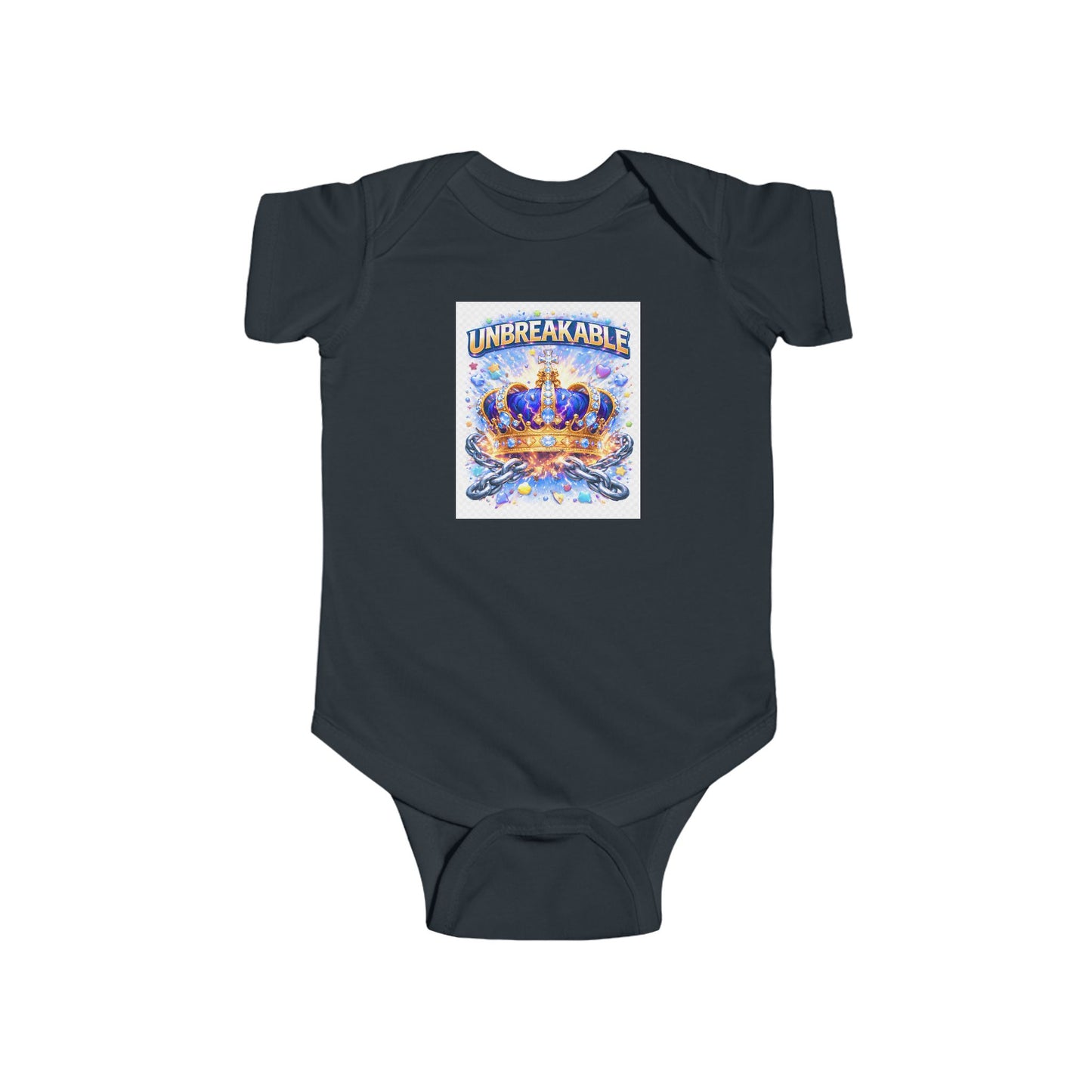 Infant Bodysuit – "Unbreakable" Crown Baby Onesie | Royal Newborn Gift