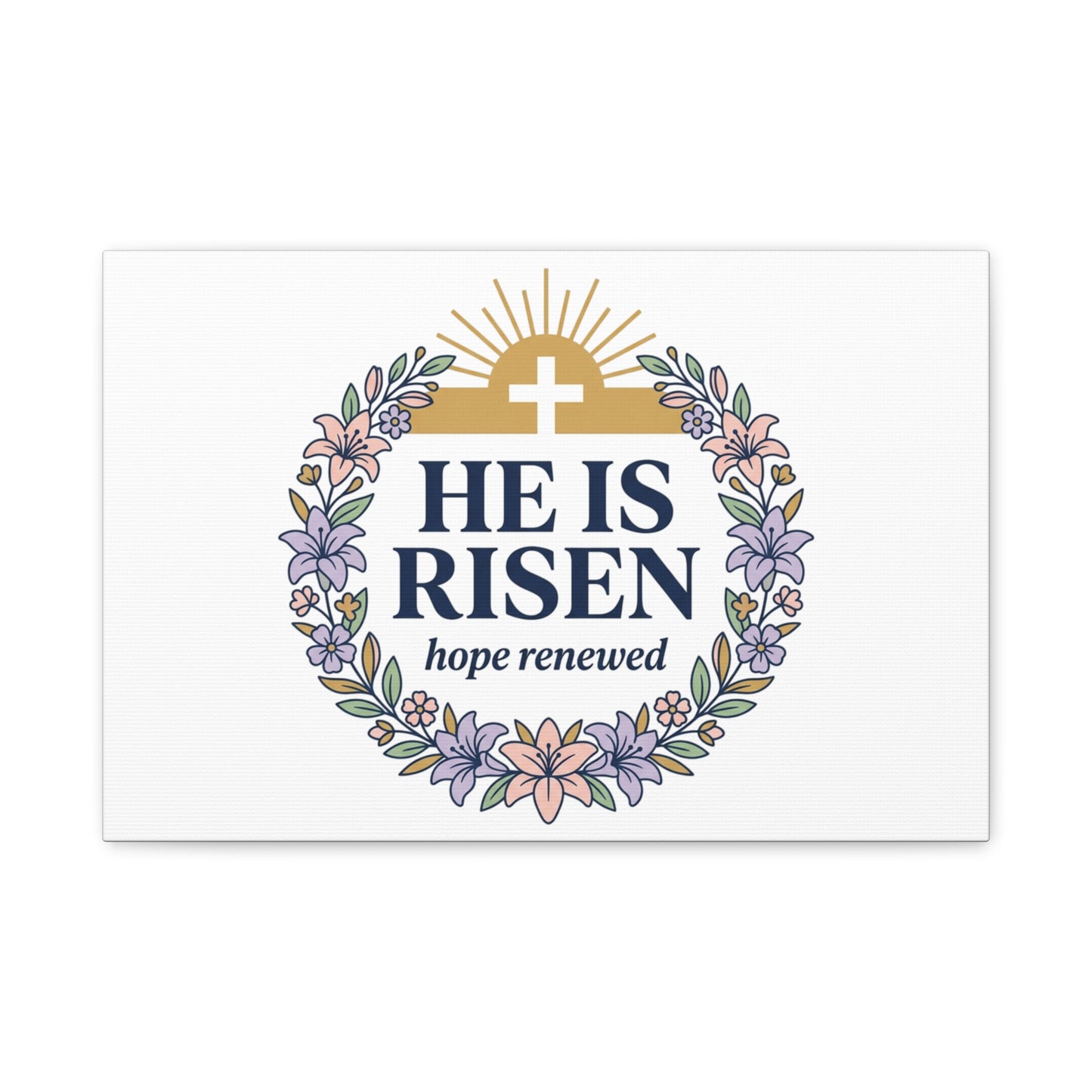 He Is Risen Canvas | Christian Easter Wall Art, Resurrection Scripture