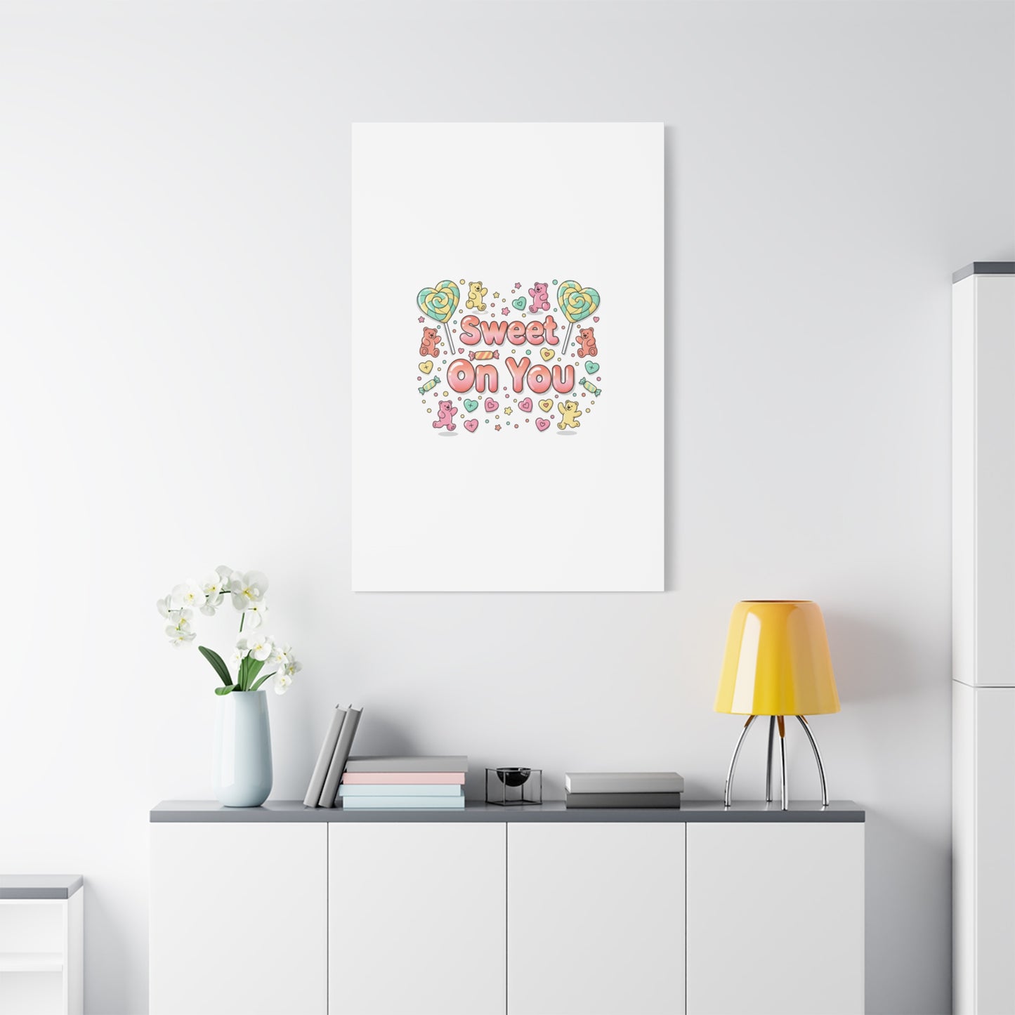 Sweet On You Canvas | Valentine Candycore heart candy pattern, pastel snackcore art