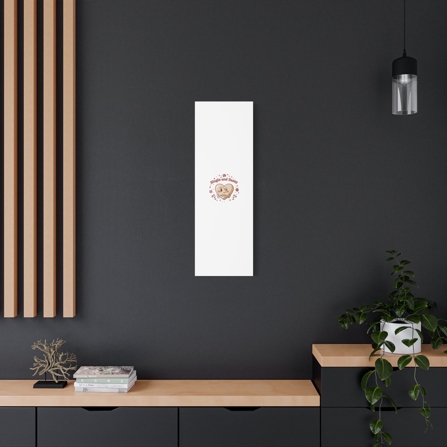 Single and Sassy Heart Canvas | Anti‑Valentine, Pastel Cynic Wall Art