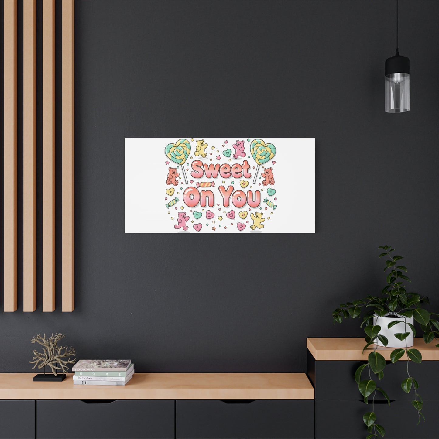 Sweet On You Canvas | Valentine Candycore heart candy pattern, pastel snackcore art