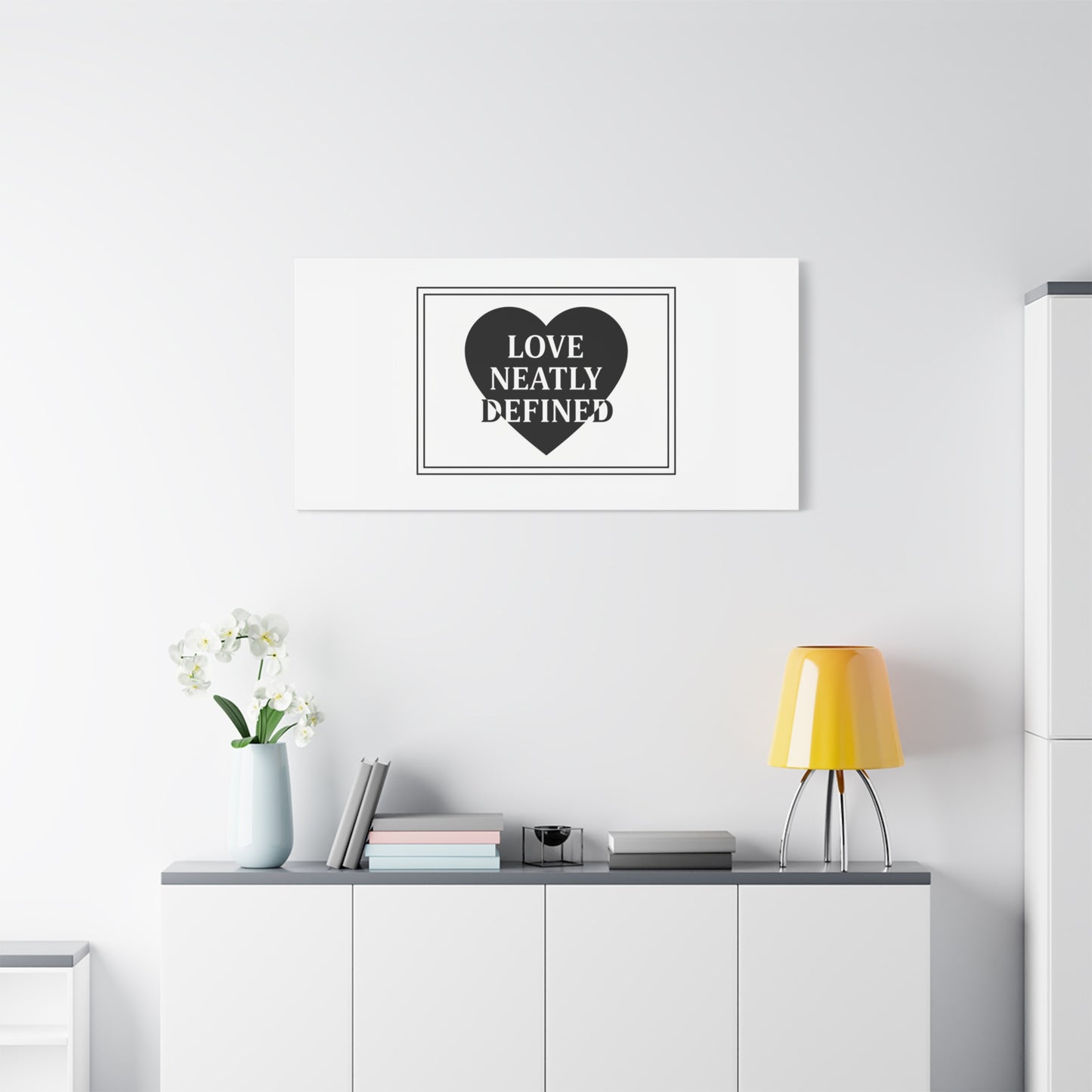 Love Neatly Defined Canvas, editorial black and white love print | elegant typography poster