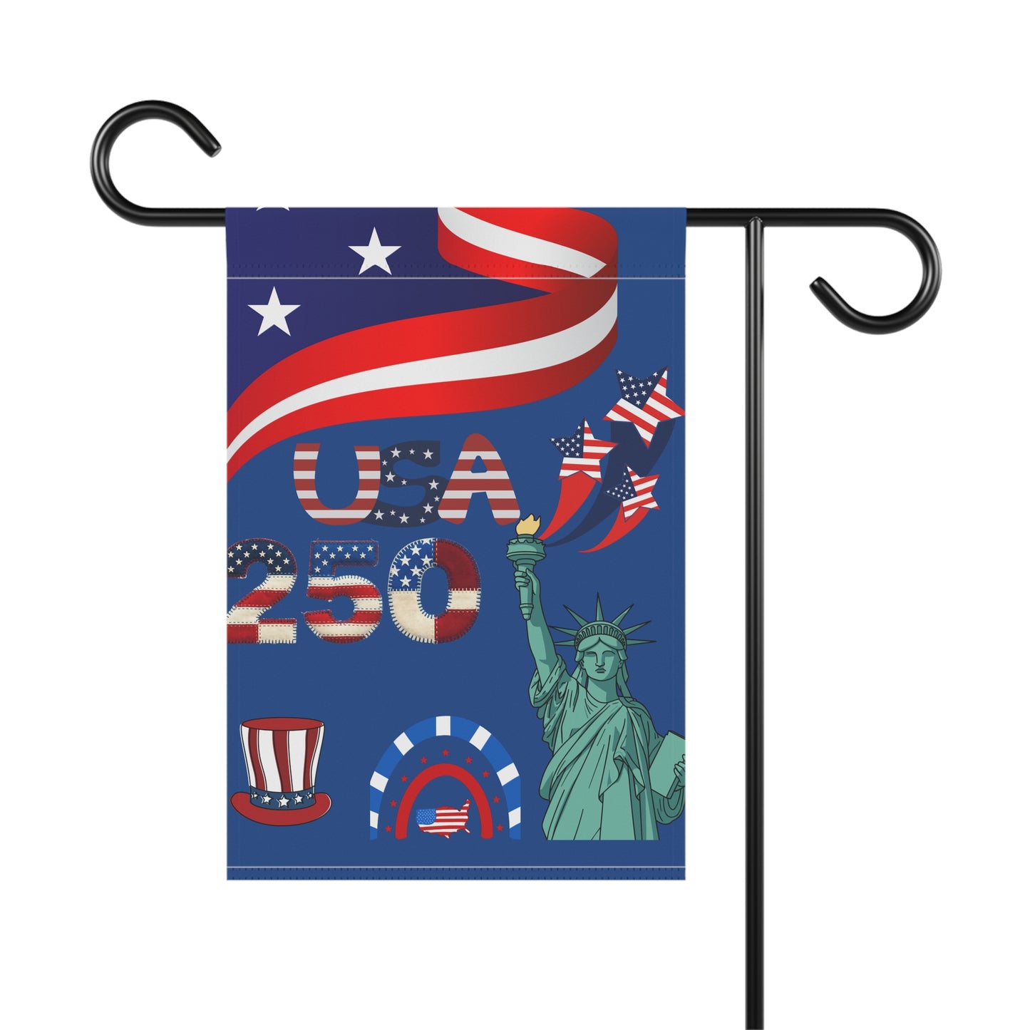 USA 250 Patriotic Garden Banner | Statue of Liberty, Flag Elements