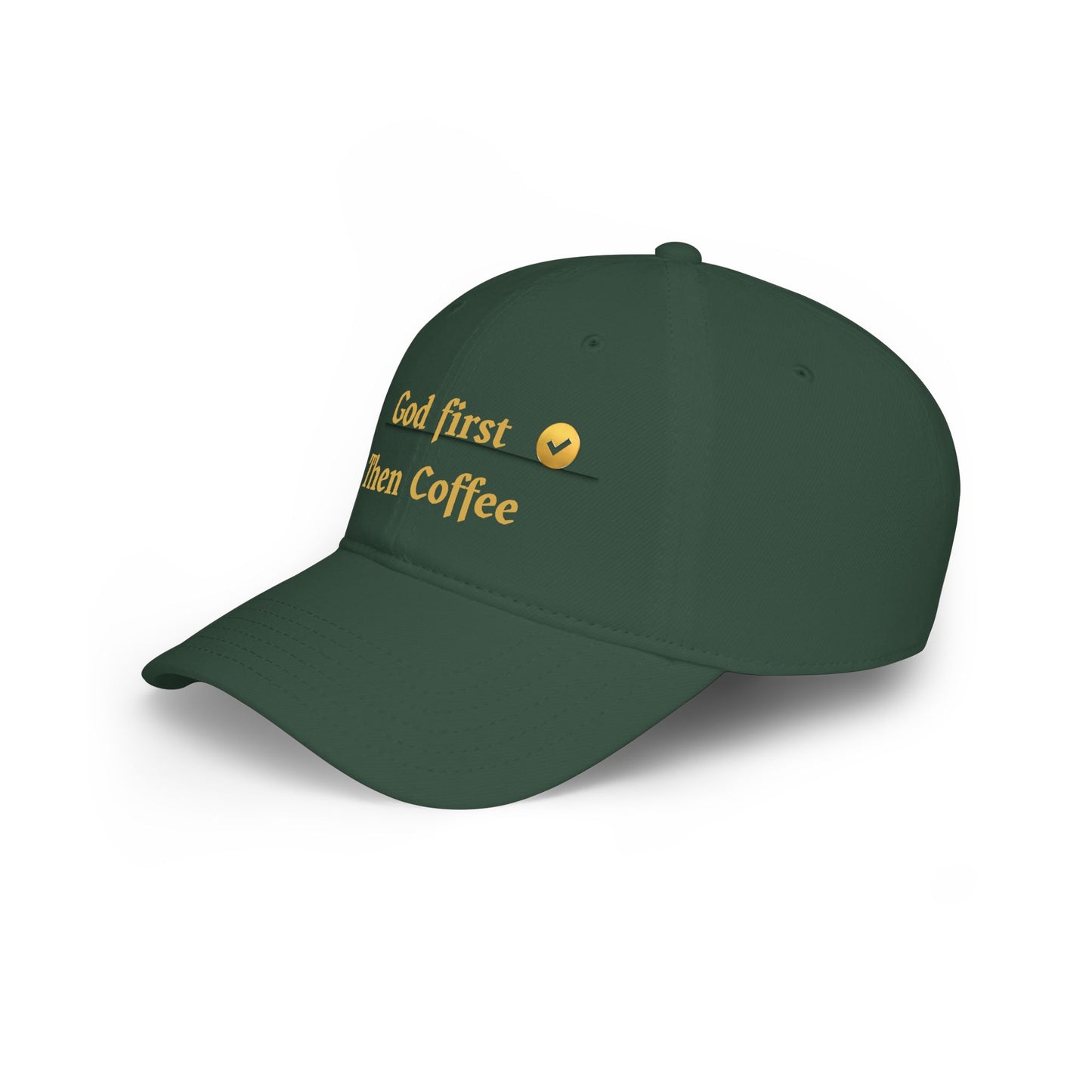 God First Then Coffee Baseball Cap - Christian Faith Prayer Hat