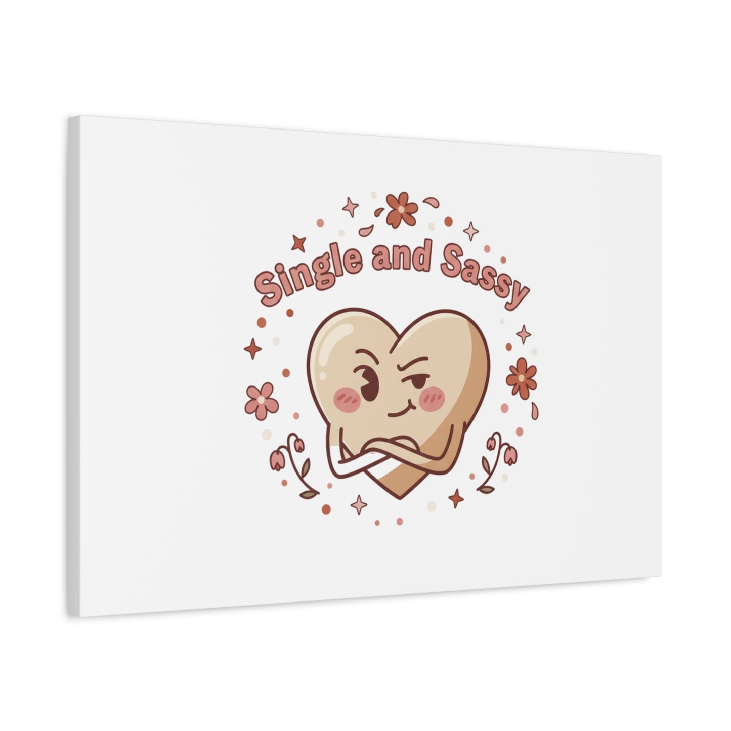 Single and Sassy Heart Canvas | Anti‑Valentine, Pastel Cynic Wall Art