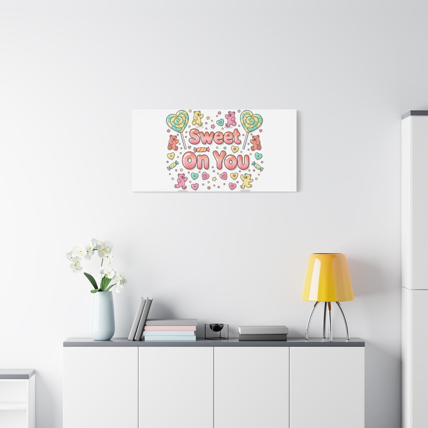 Sweet On You Canvas | Valentine Candycore heart candy pattern, pastel snackcore art
