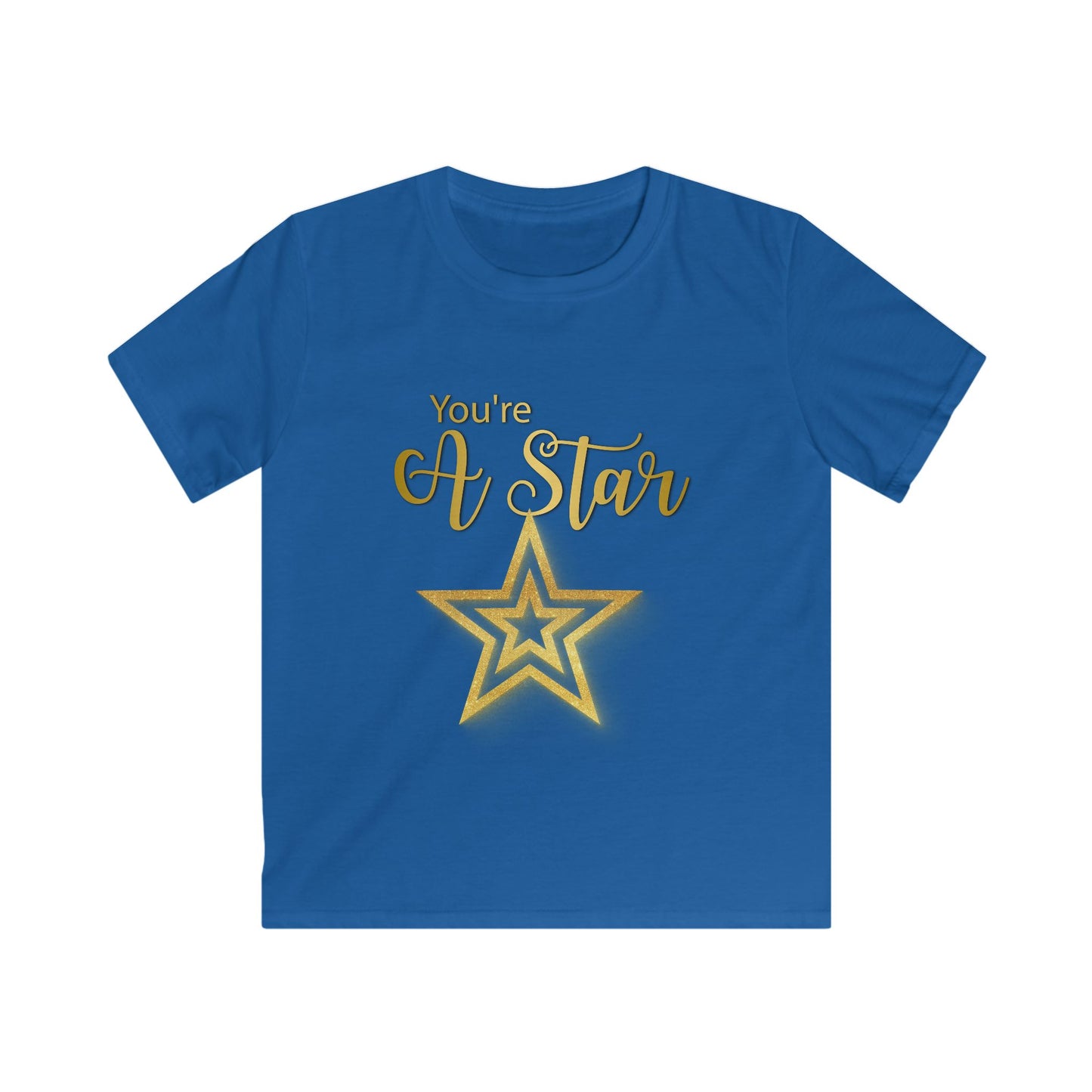Kids Tee — "You're A Star" Gold Glitter Star Graphic