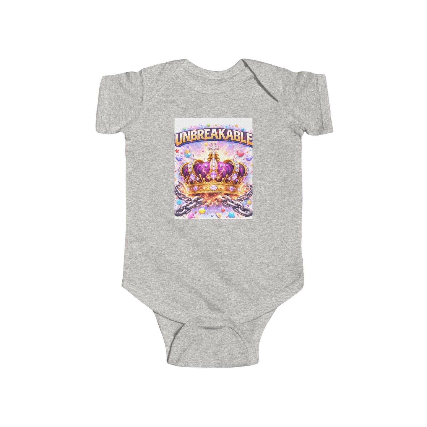 Unbreakable Crown Infant Bodysuit — Baby Onesie with Royal Crown Graphic