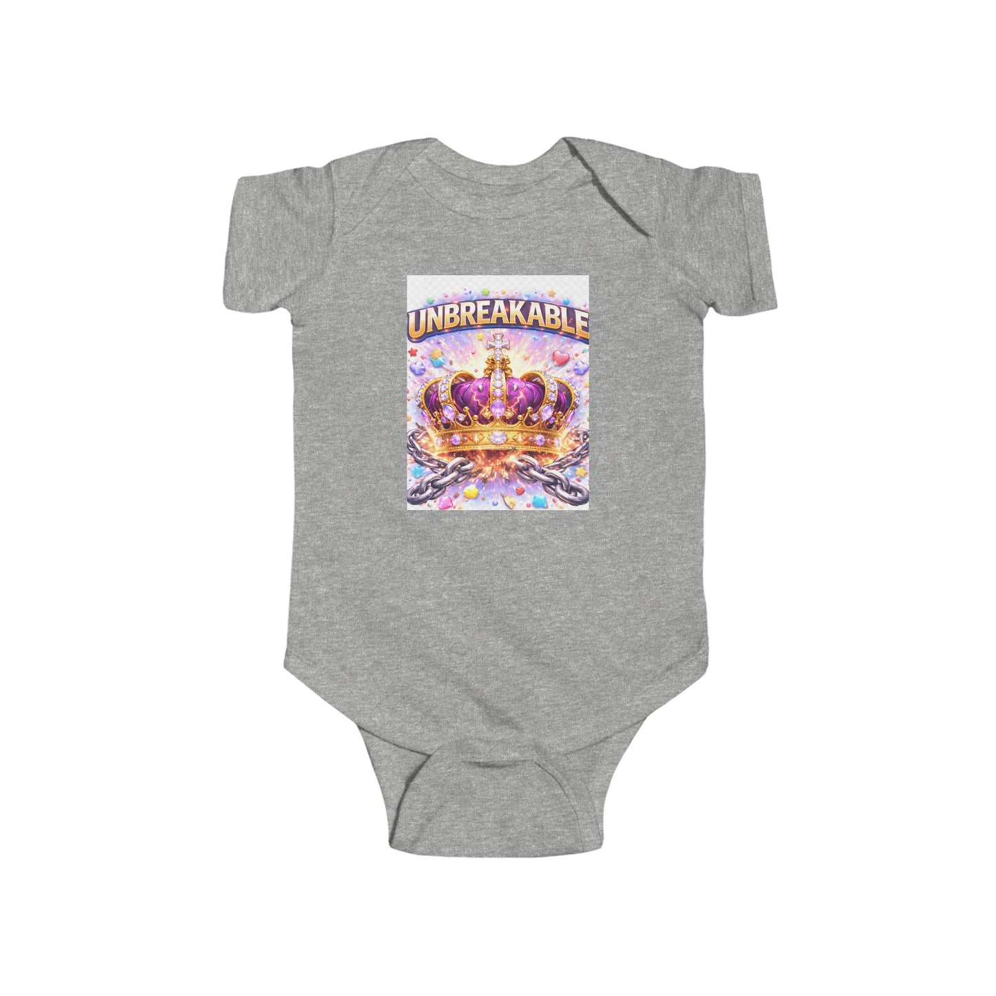 Unbreakable Crown Infant Bodysuit — Baby Onesie with Royal Crown Graphic
